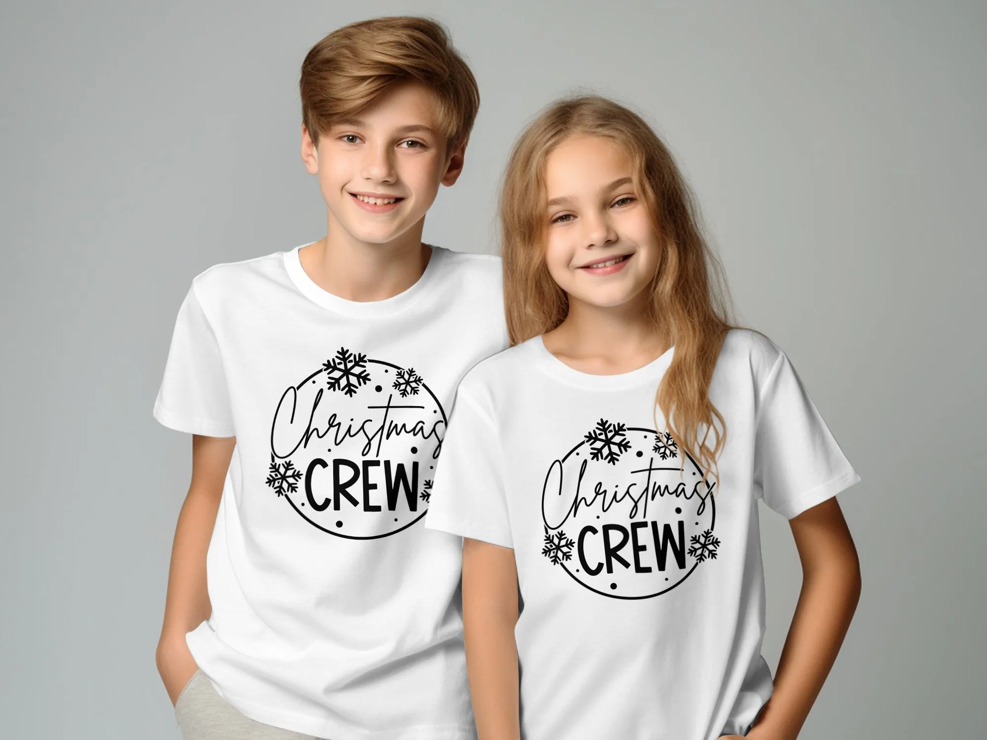 Christmas Crew Snowflakes Matching Family Christmas Shirts for Adult, Youth, Toddler & Baby. Perfect Gift for the Holidays.
