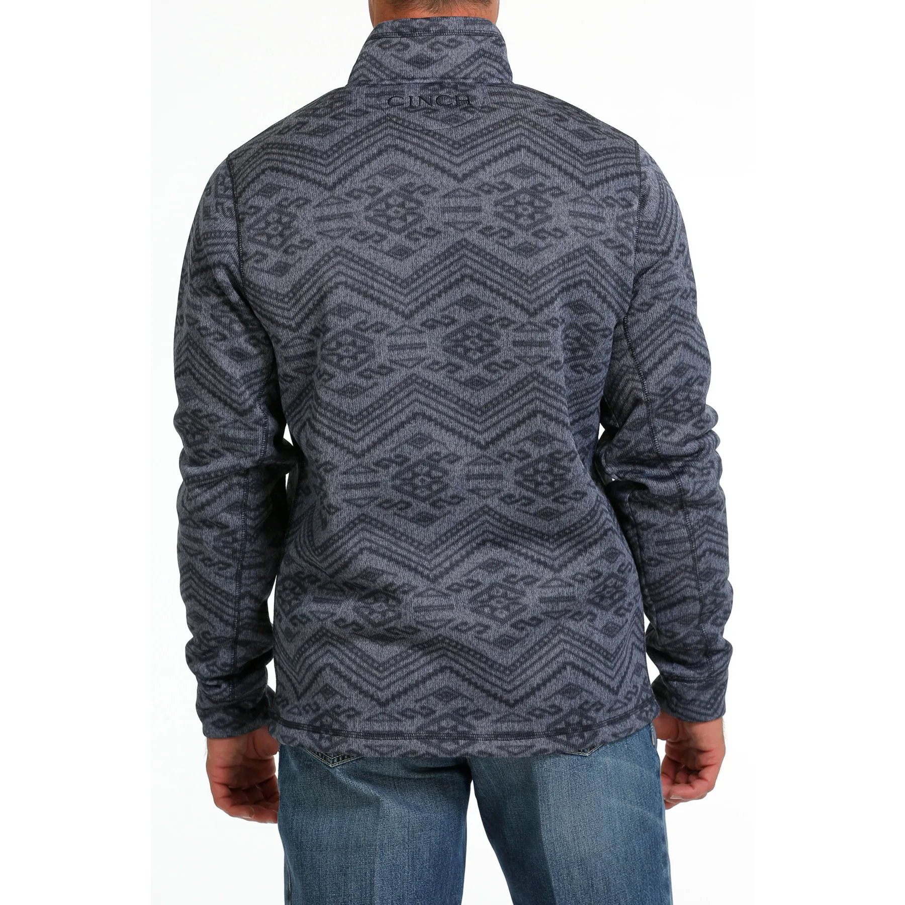 Cinch Men's Blue Aztec Half Zip Sweater Pullover MWK1558004