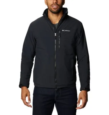 Columbia Mens Regular fit Casual Coat Medium Black Solid Hooded Water Resistant