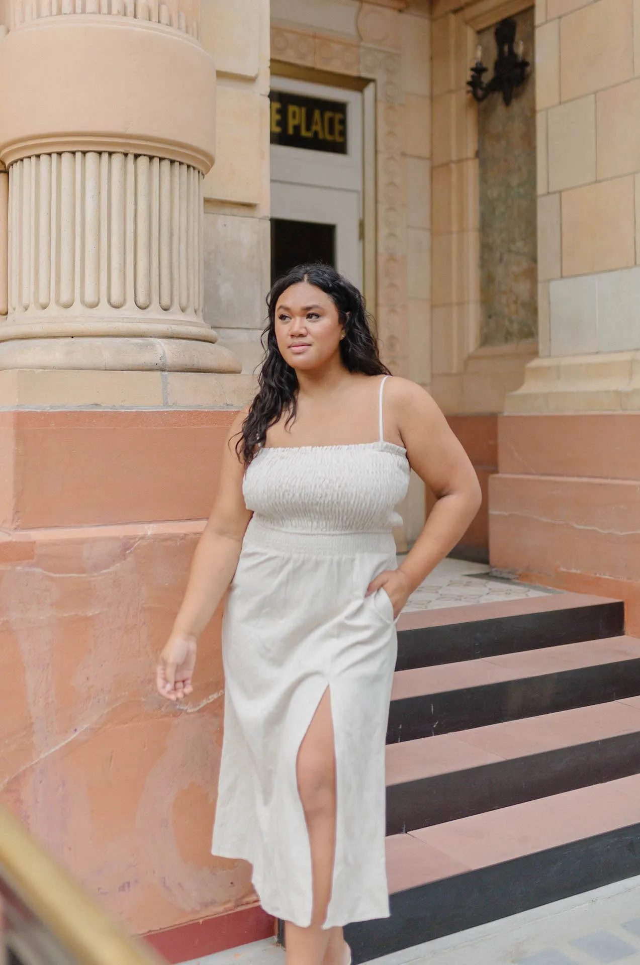 Cora Linen Midi Dress