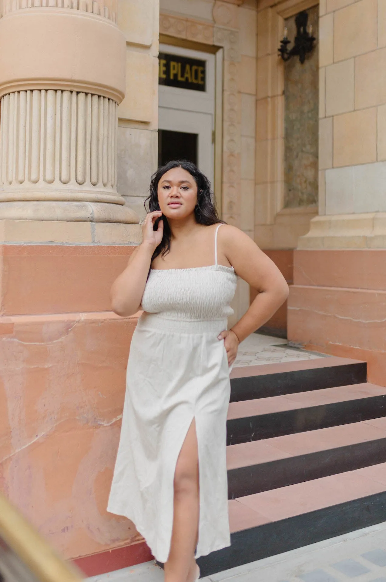 Cora Linen Midi Dress