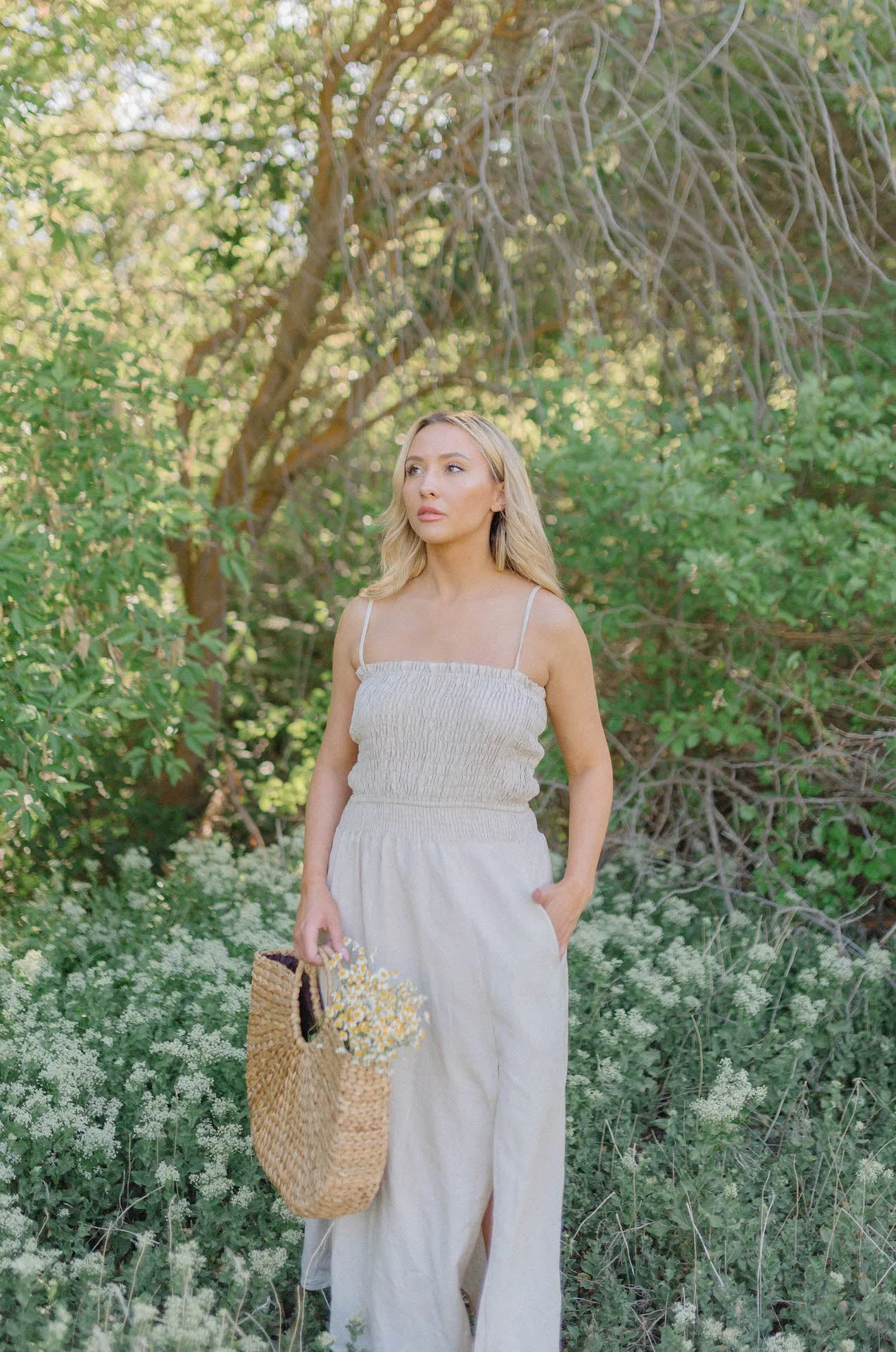 Cora Linen Midi Dress