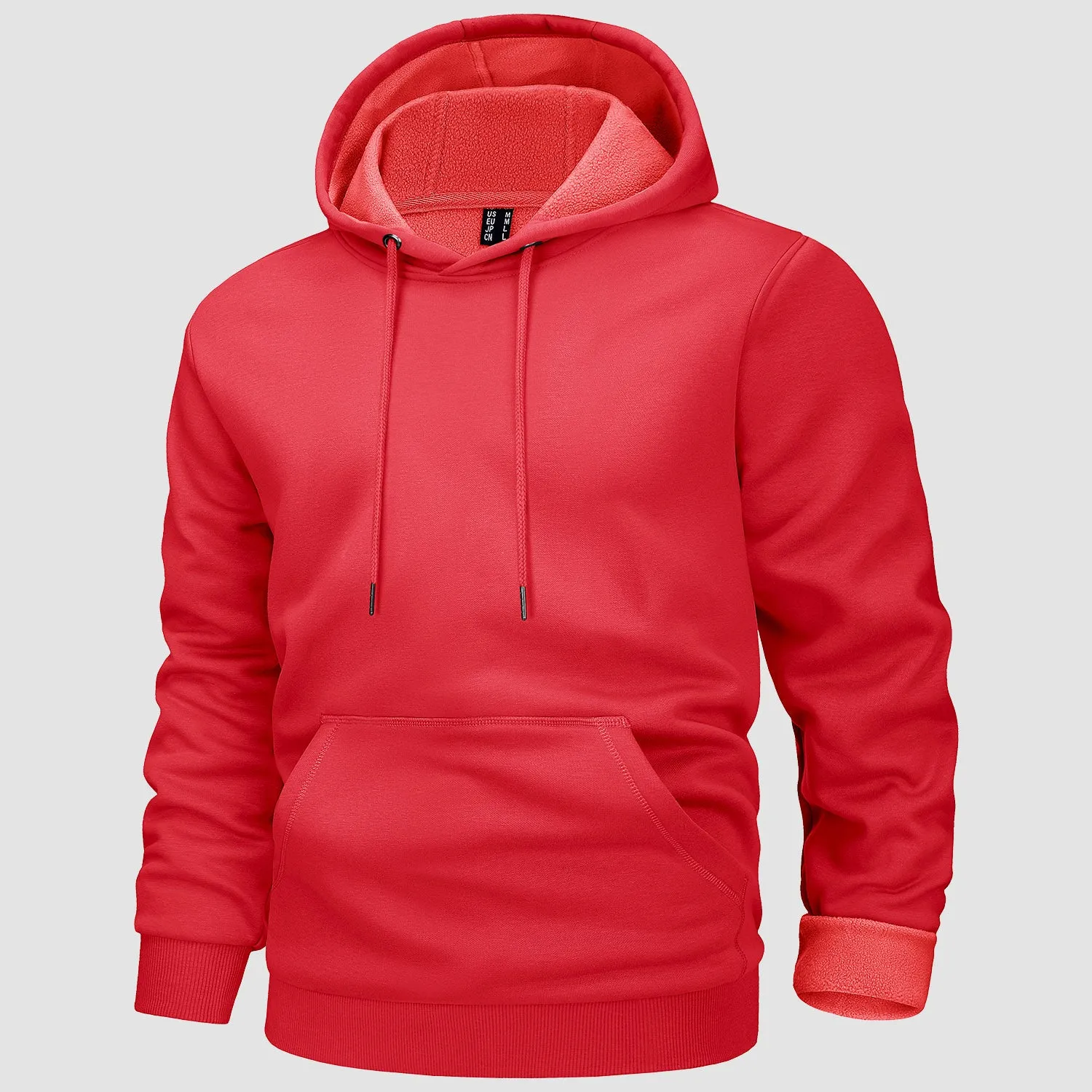 Cozy Men’s Fleece Lined Workout Hoodie with Kangaroo Pocket