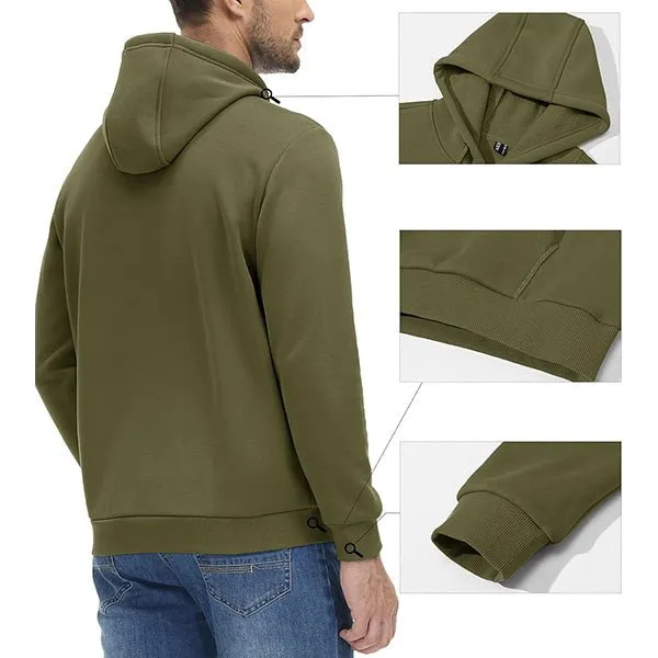 Cozy Men’s Fleece Lined Workout Hoodie with Kangaroo Pocket