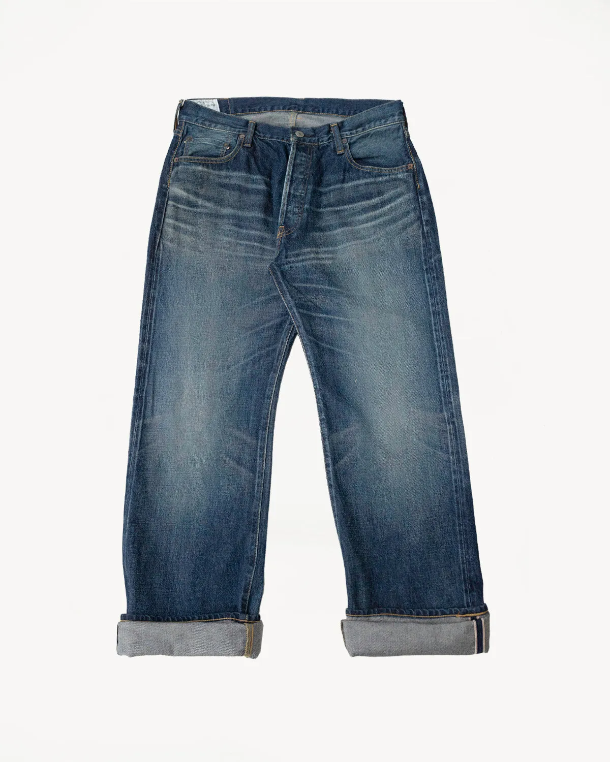 D1890US - 13oz Used-Wash Indigo Selvedge Denim - Loose Straight