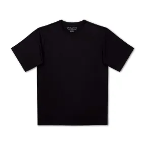 DAVID AUGUST PIMA COTTON CREW NECK T-SHIRT IN BLACK