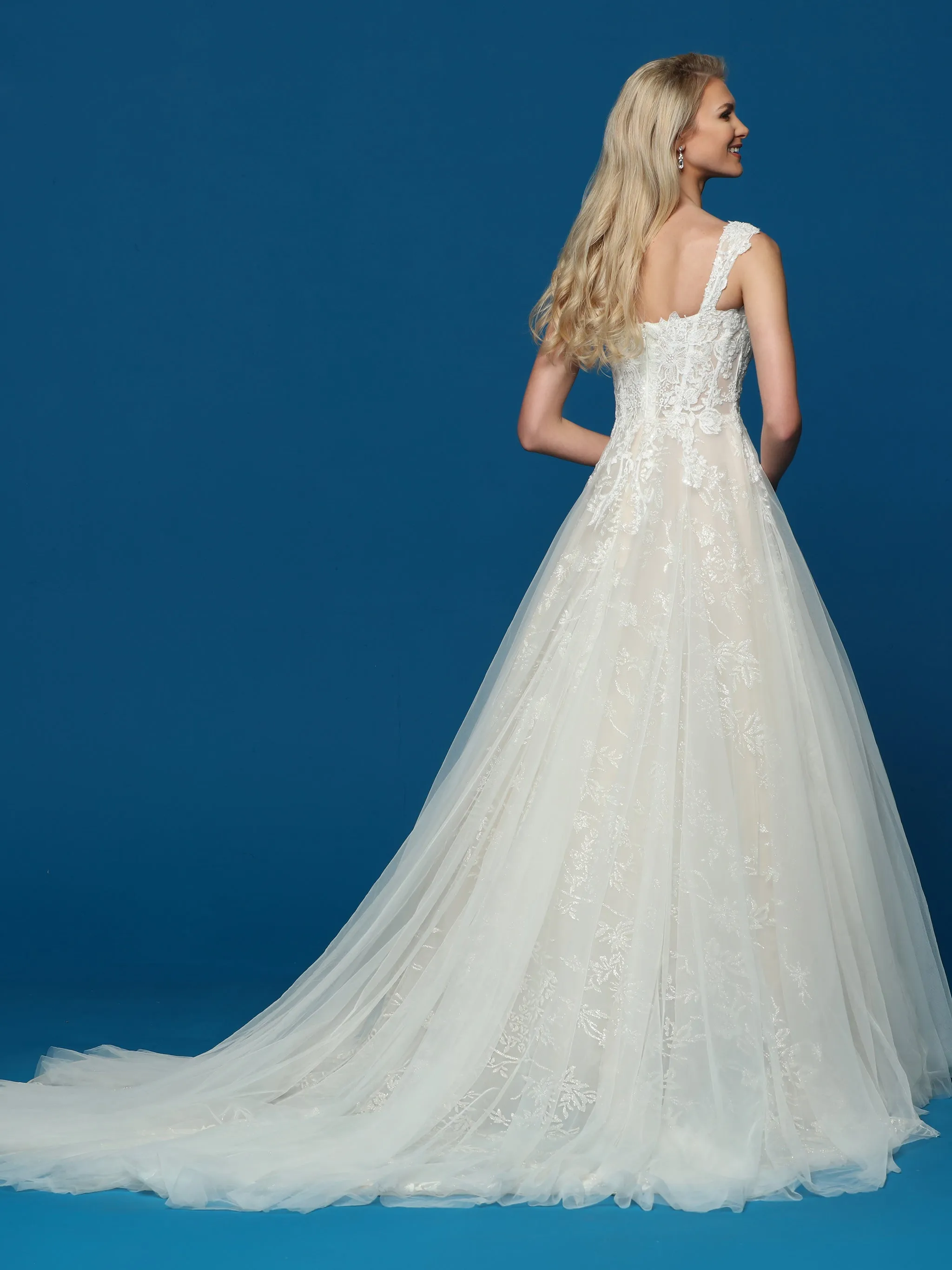 Davinci Bridal 50654 Embellished lace long A line Wedding Dress Bridal Gown