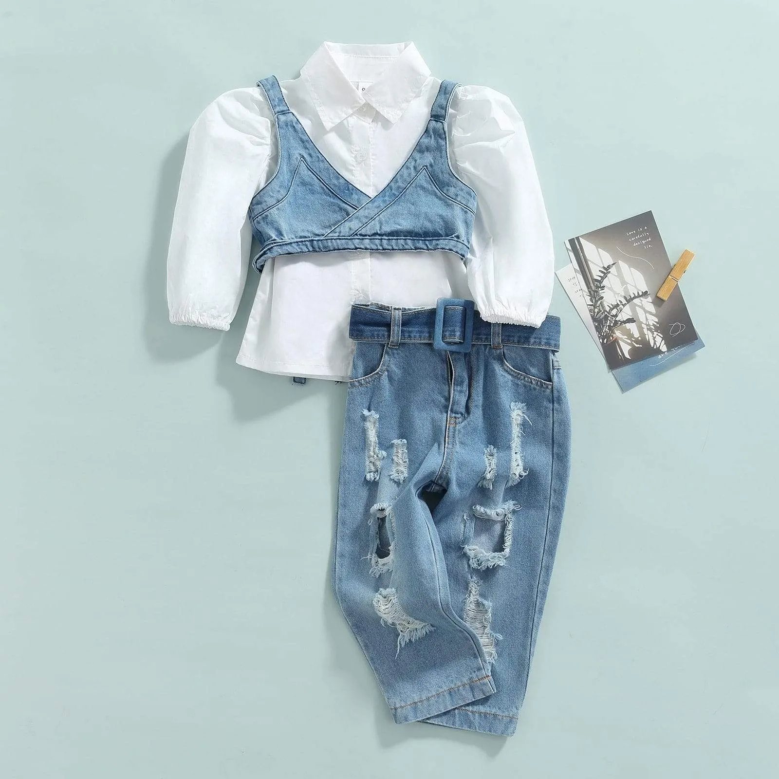 Denim Vest and Ripped Jeans Outfit