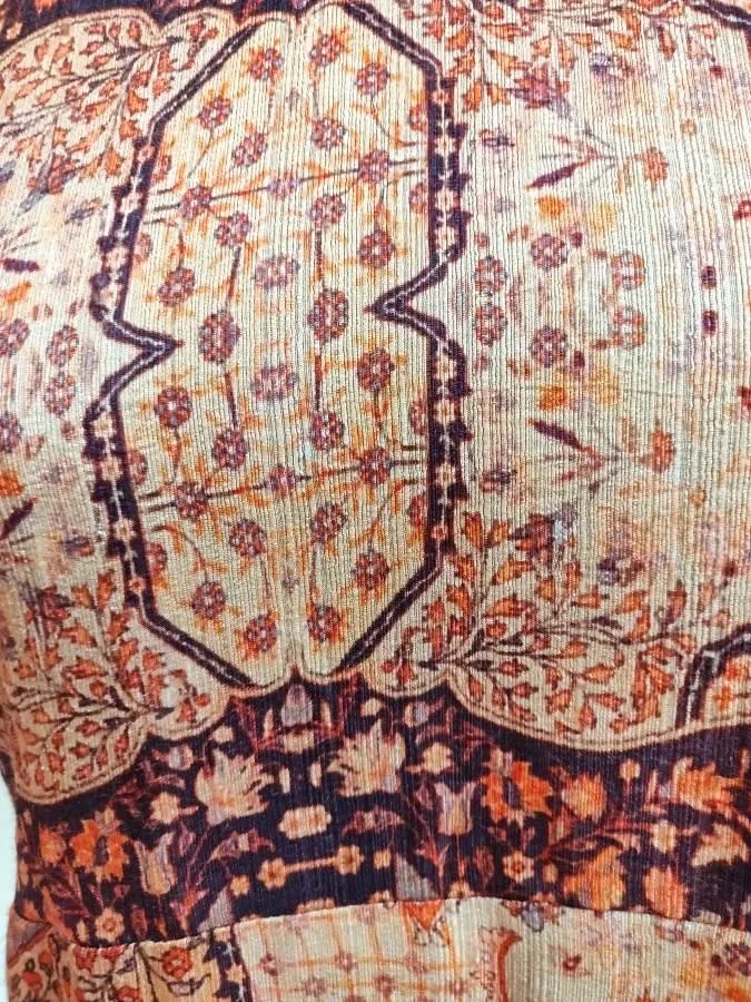 Designer Raw Cotton Silk Digital Printed Long Maxi Dress Free Size ACG05