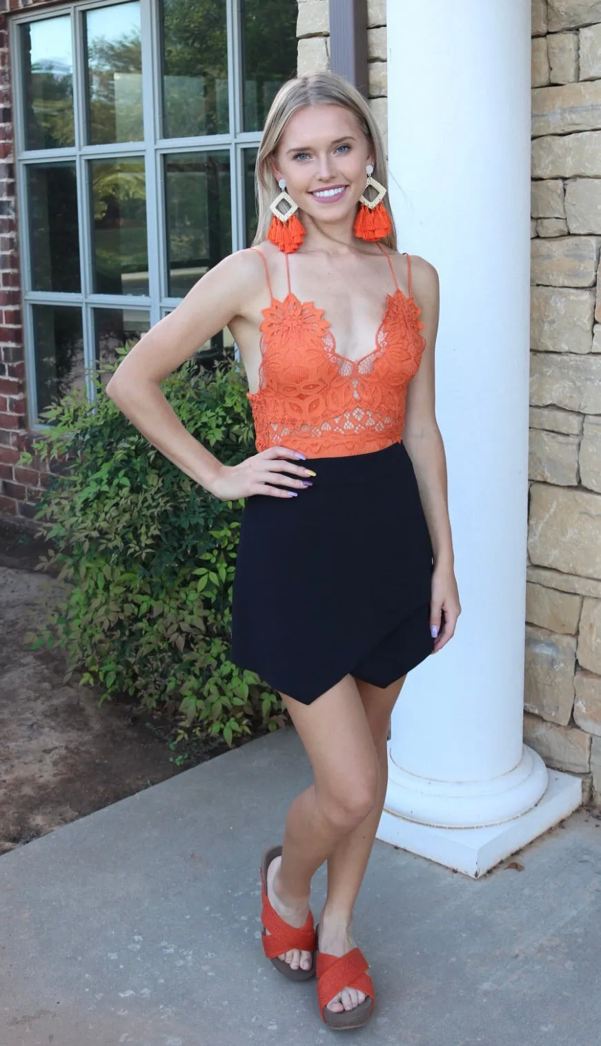 DIVISION Lace/Jersey Bodice Bodysuit Top