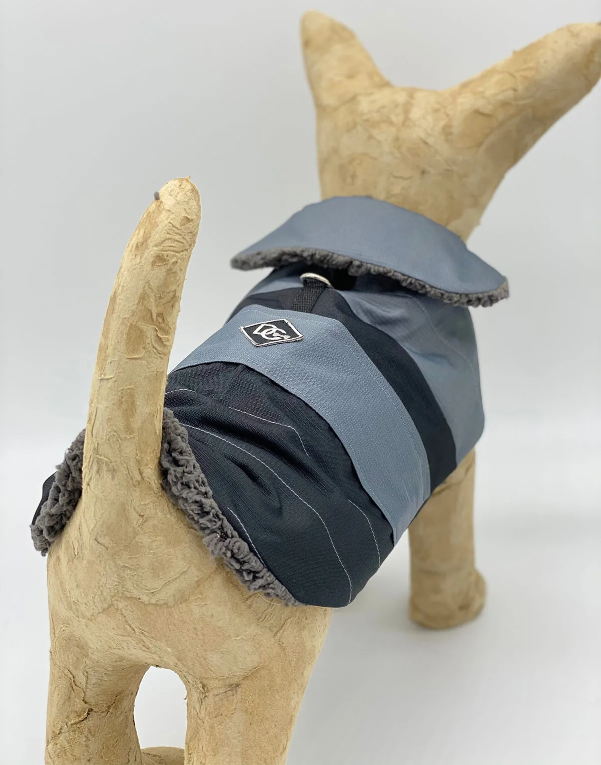 DoggieCoutureNY Water Resistant Gray & Black Coat