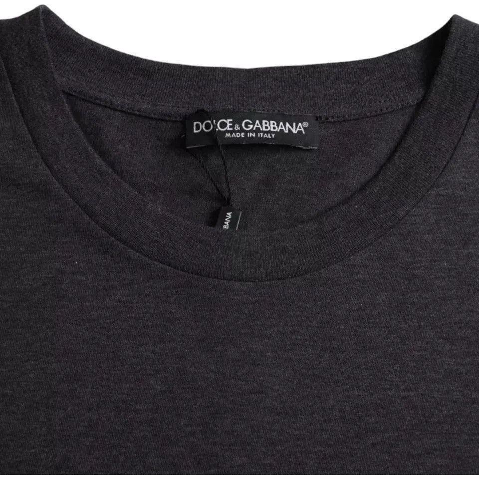 Dolce & Gabbana Black Cotton Crew Neck Short Sleeves T-shirt