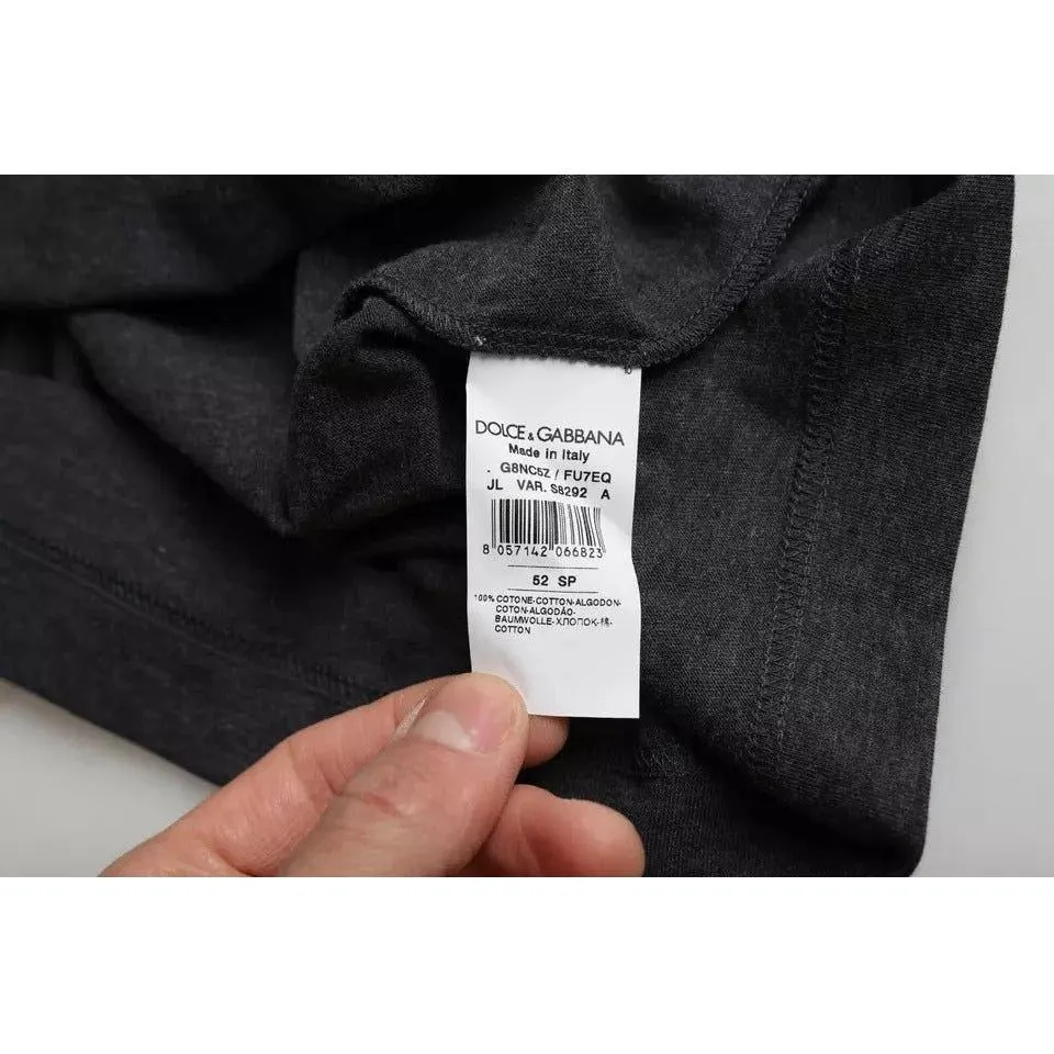 Dolce & Gabbana Black Cotton Crew Neck Short Sleeves T-shirt