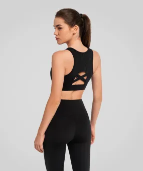 Echo Cut Out Design Padded Running Bra | Women's High Support Sports Bra