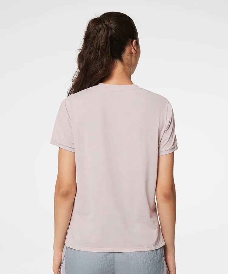 Echo Half Button Jacquard T-shirt | Women's Sports T-shirt
