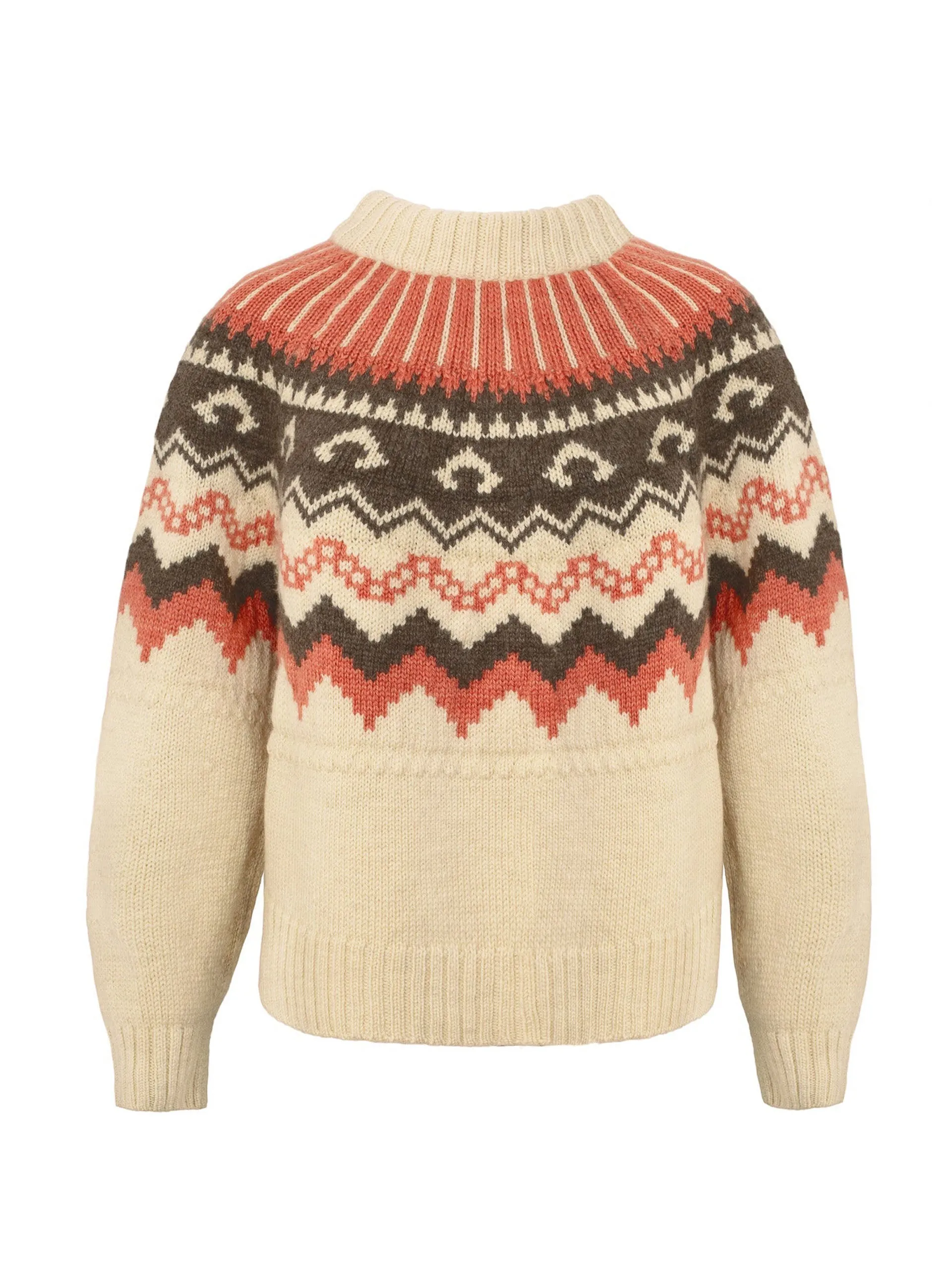 Ecru with shrimp and peat Fleetwood jumper