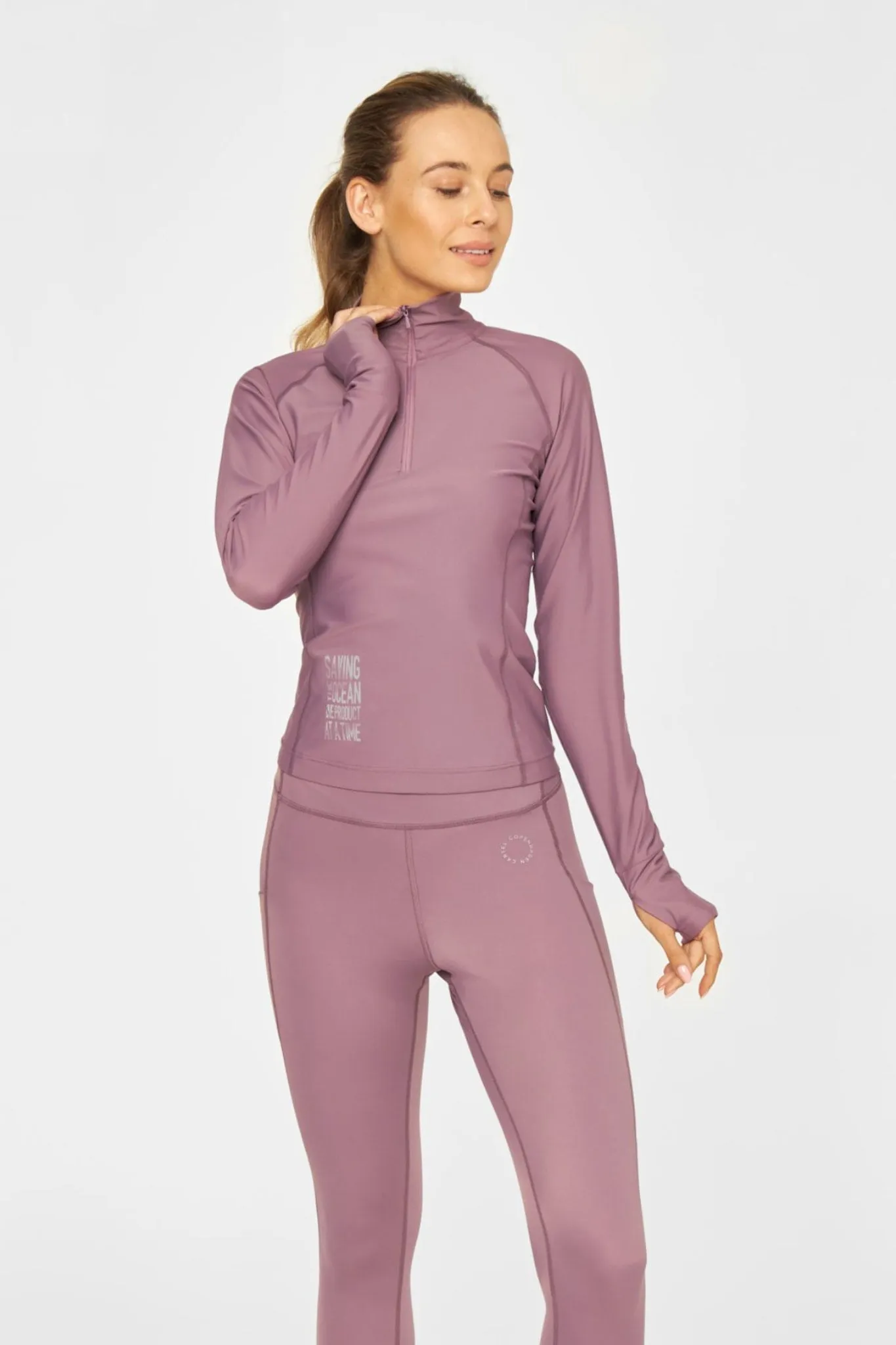 Elevate Long-Sleeve Slim-Fit Top Statement Plum