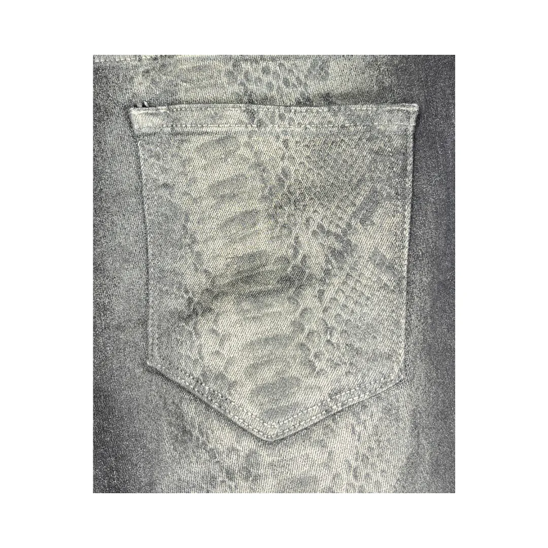 Elie Tahari Denim Jeans Snakeskin Fade Gray Size 26 SKU 000016