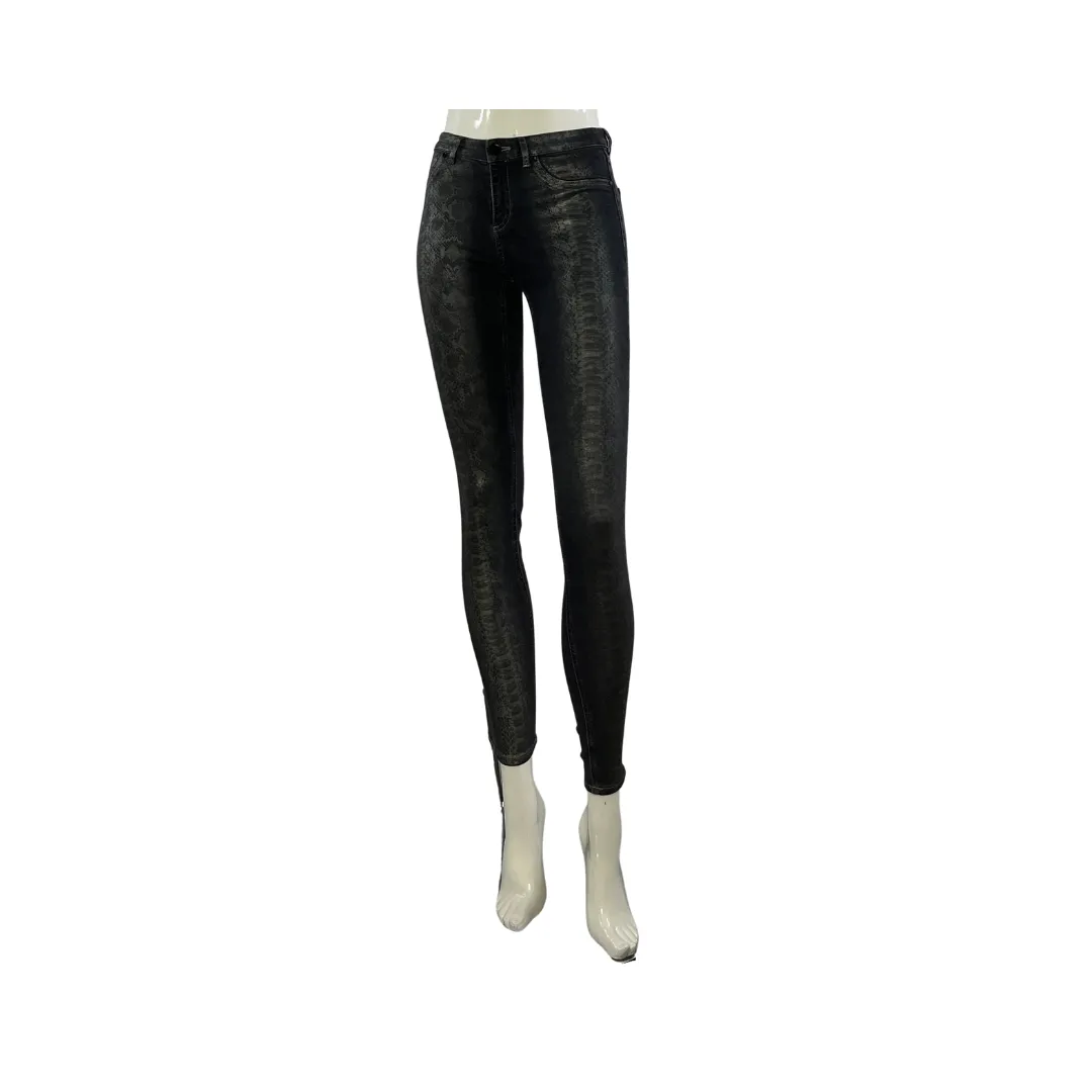 Elie Tahari Denim Jeans Snakeskin Fade Gray Size 26 SKU 000016