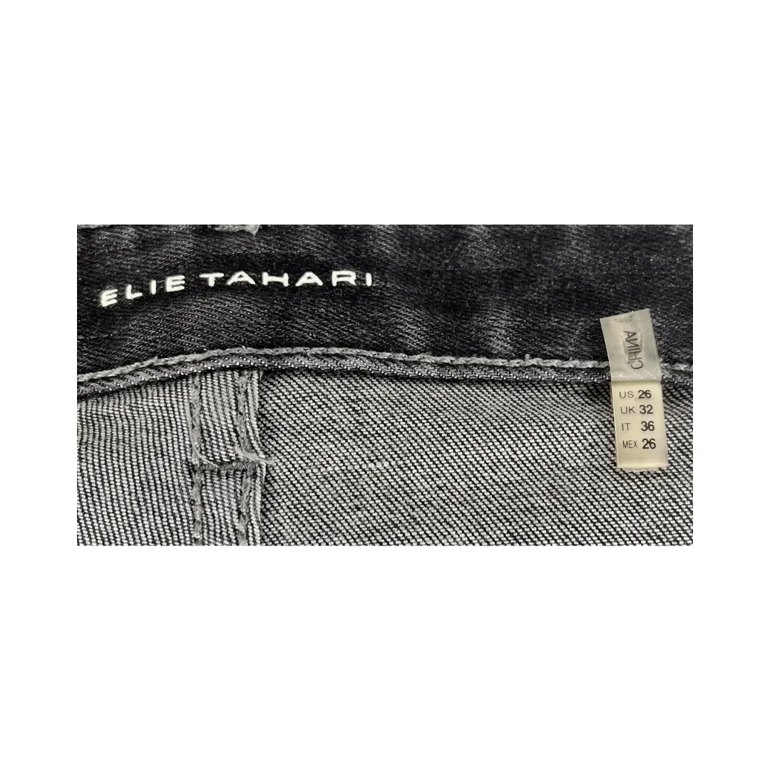 Elie Tahari Denim Jeans Snakeskin Fade Gray Size 26 SKU 000016