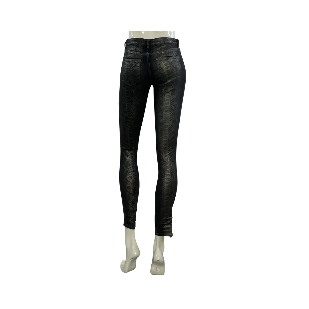 Elie Tahari Denim Jeans Snakeskin Fade Gray Size 26 SKU 000016