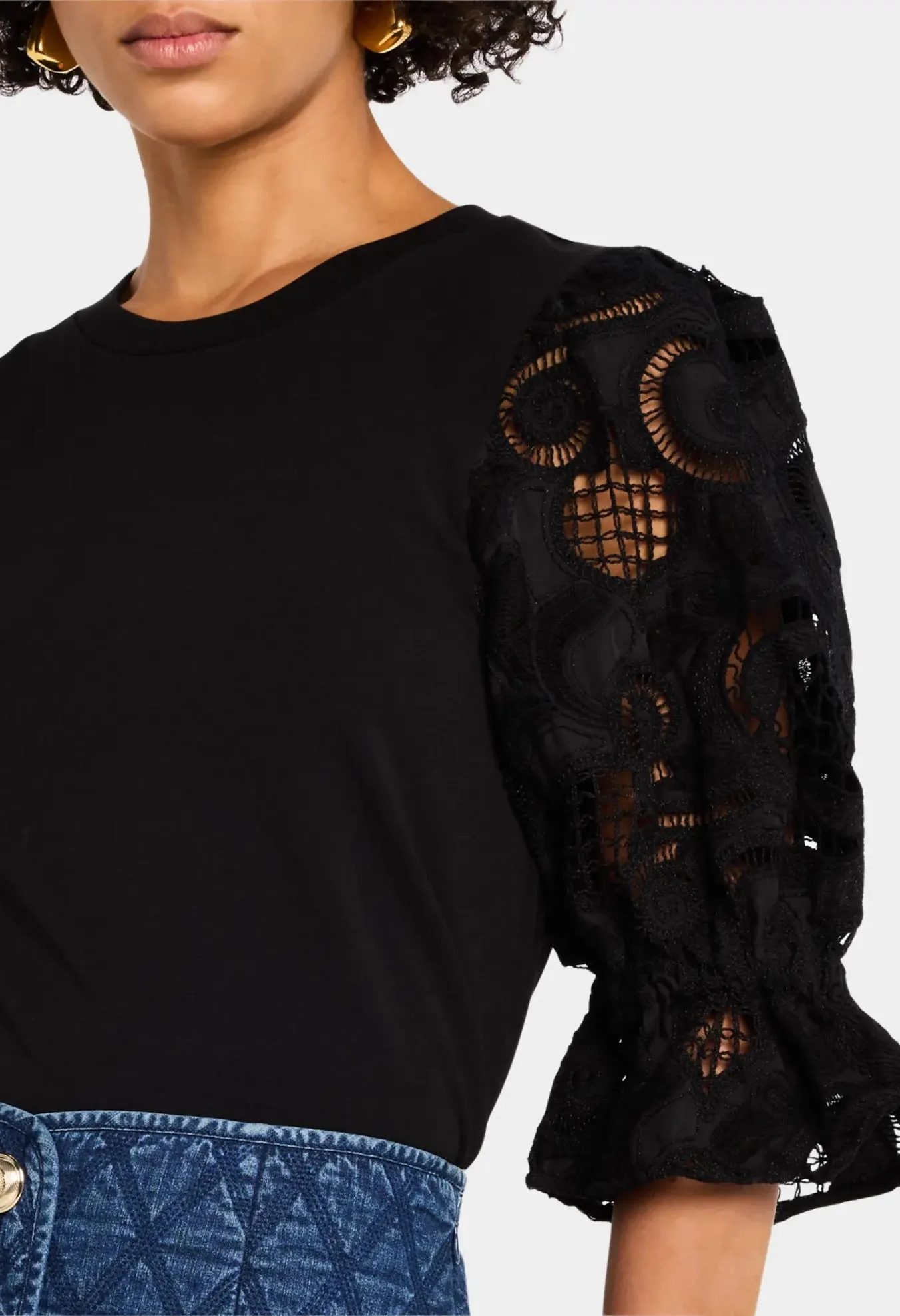 Embroidered Cotton Paisley Carmine Top