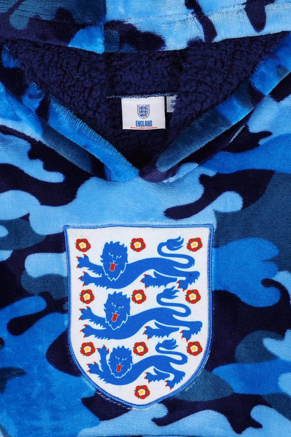 England Football Club Camouflage Fully Lined Oversized Fleece Hoodie