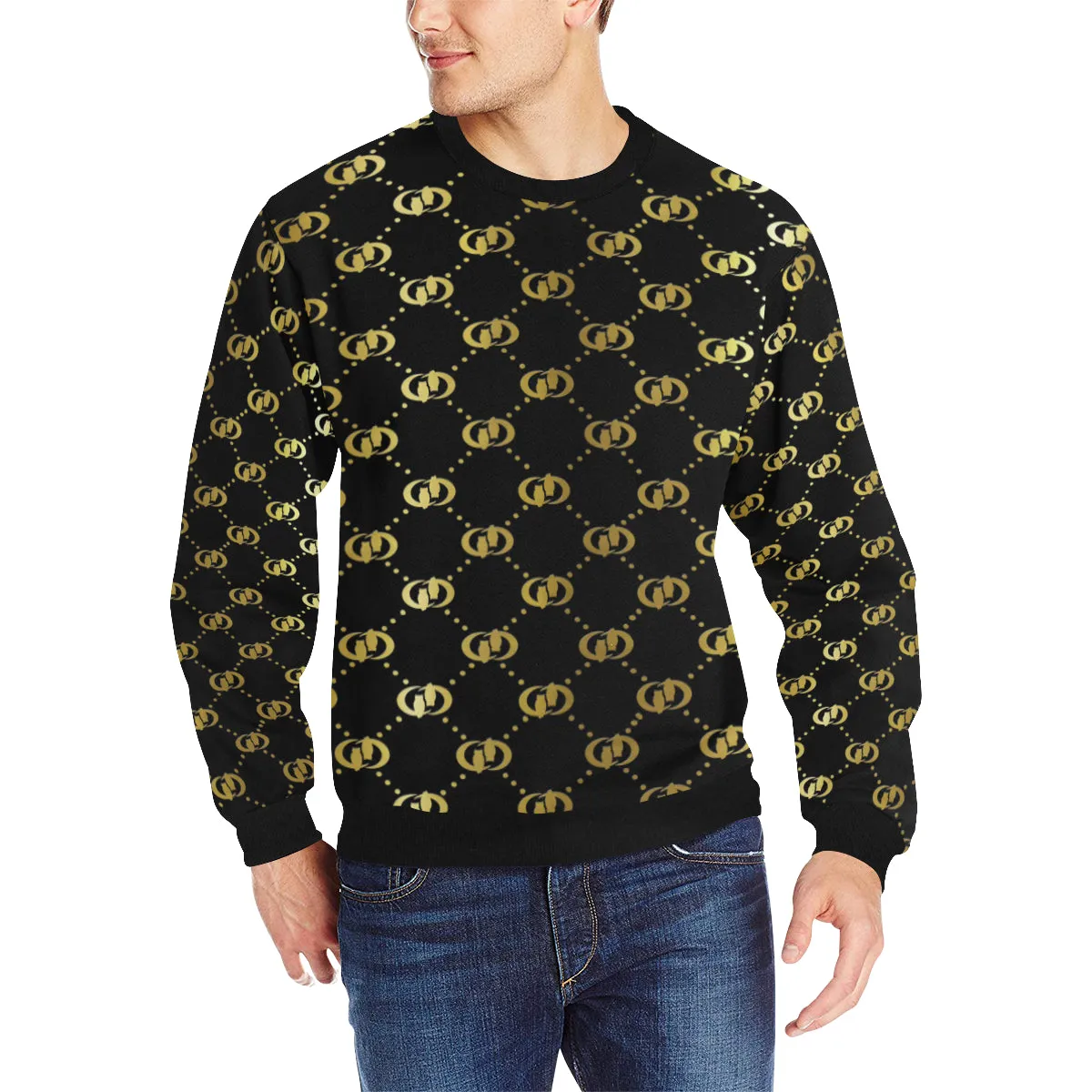 EXCELLENCE BLCCGLD Men's Rib Cuff Crew Neck Sweatshirt