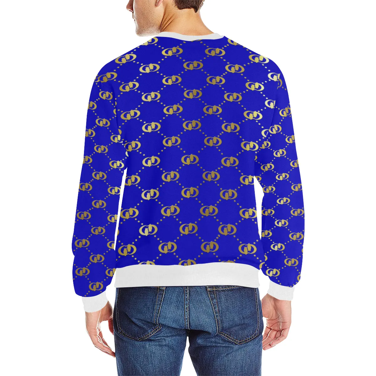 EXCELLENCE BLSKYGLD Men's Rib Cuff Crew Neck Sweatshirt