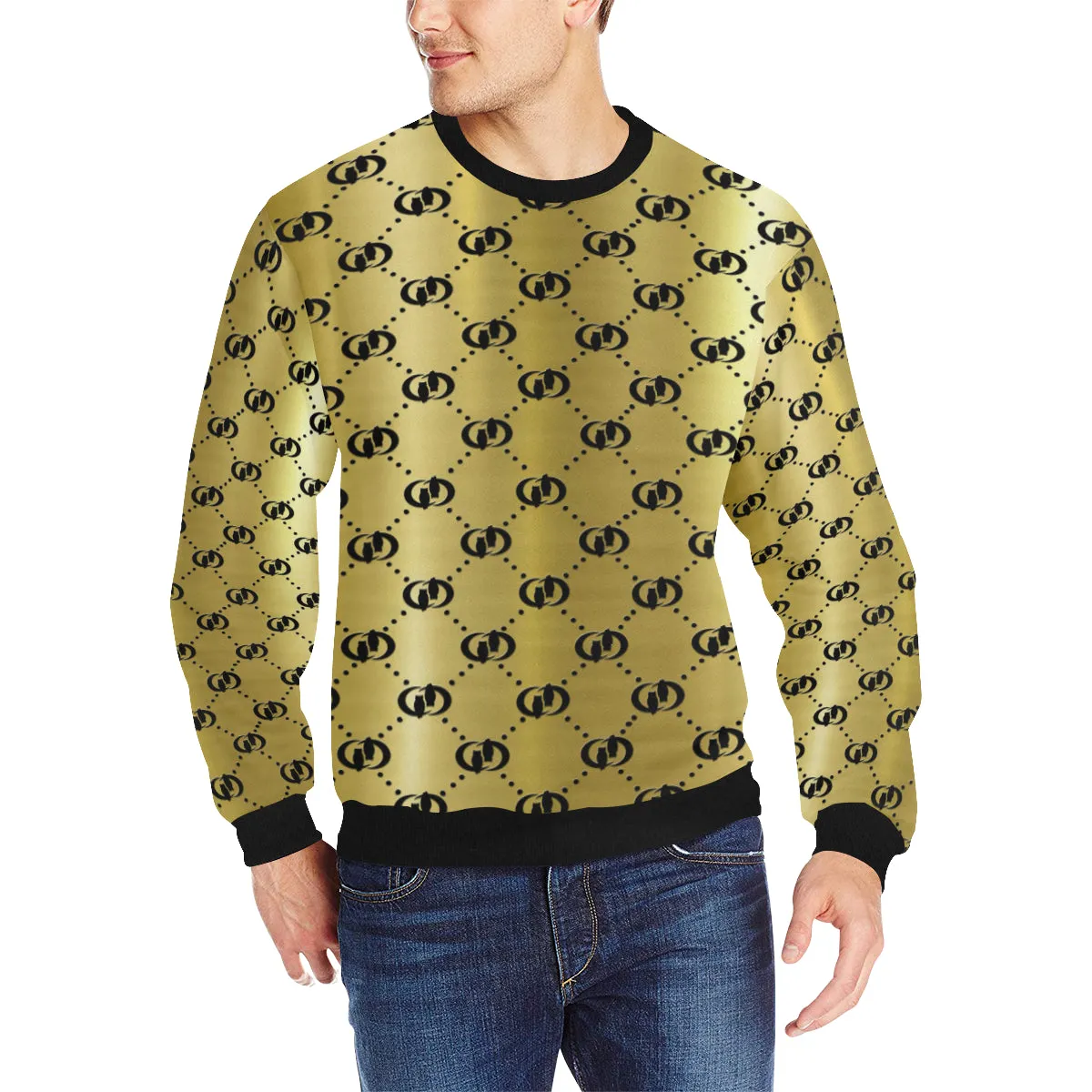 EXCELLENCE GLDBLCC Men's Rib Cuff Crew Neck Sweatshirt