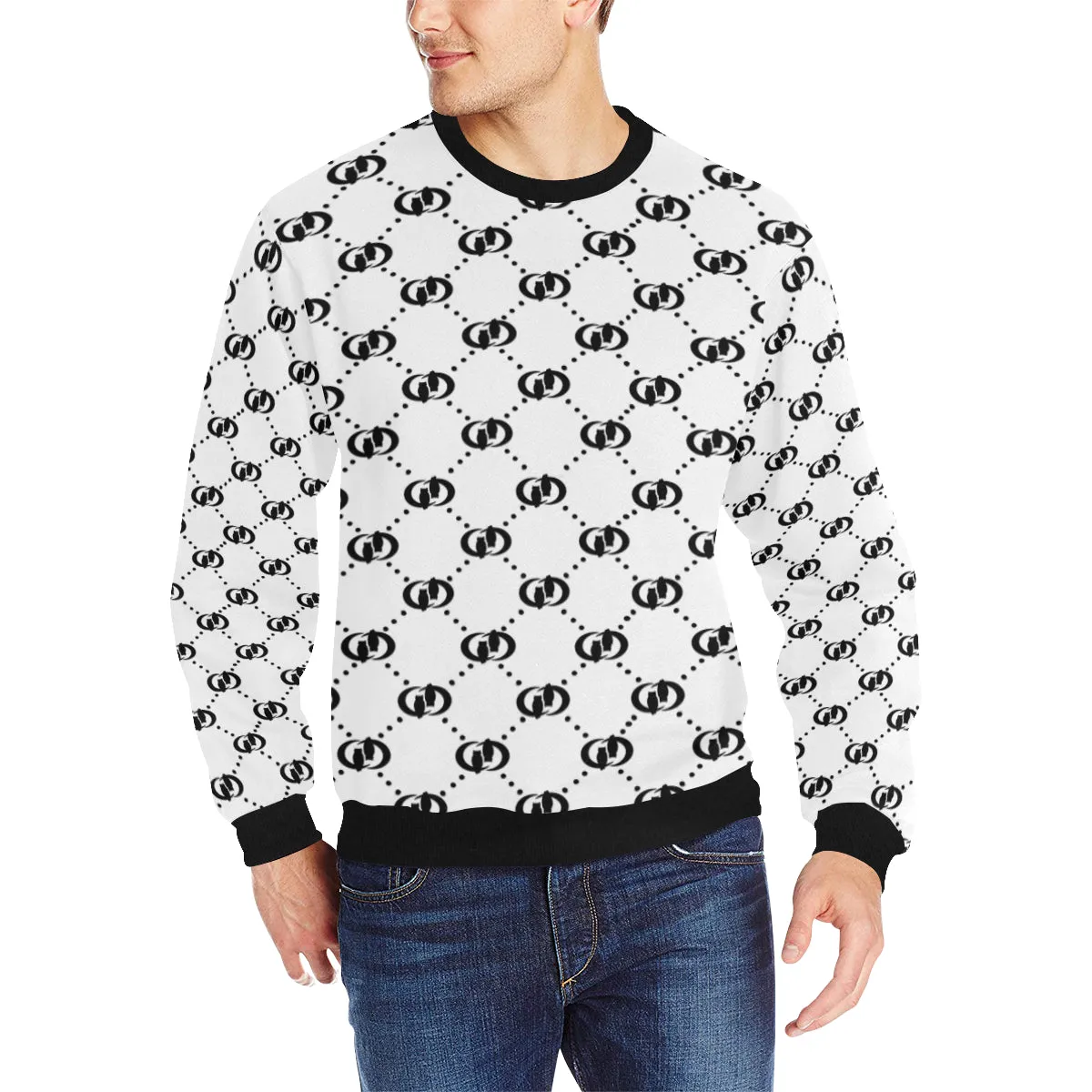 EXCELLENCE Men's Rib Cuff Crew Neck Sweatshirt