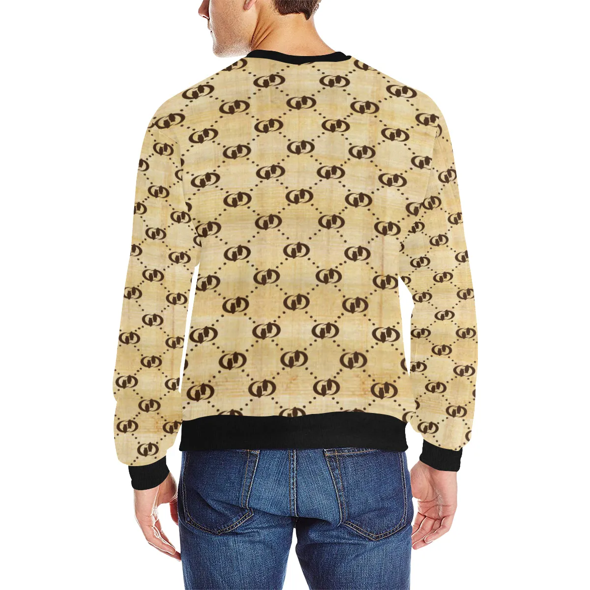 EXCELLENCE NILE Men's Rib Cuff Crew Neck Sweatshirt