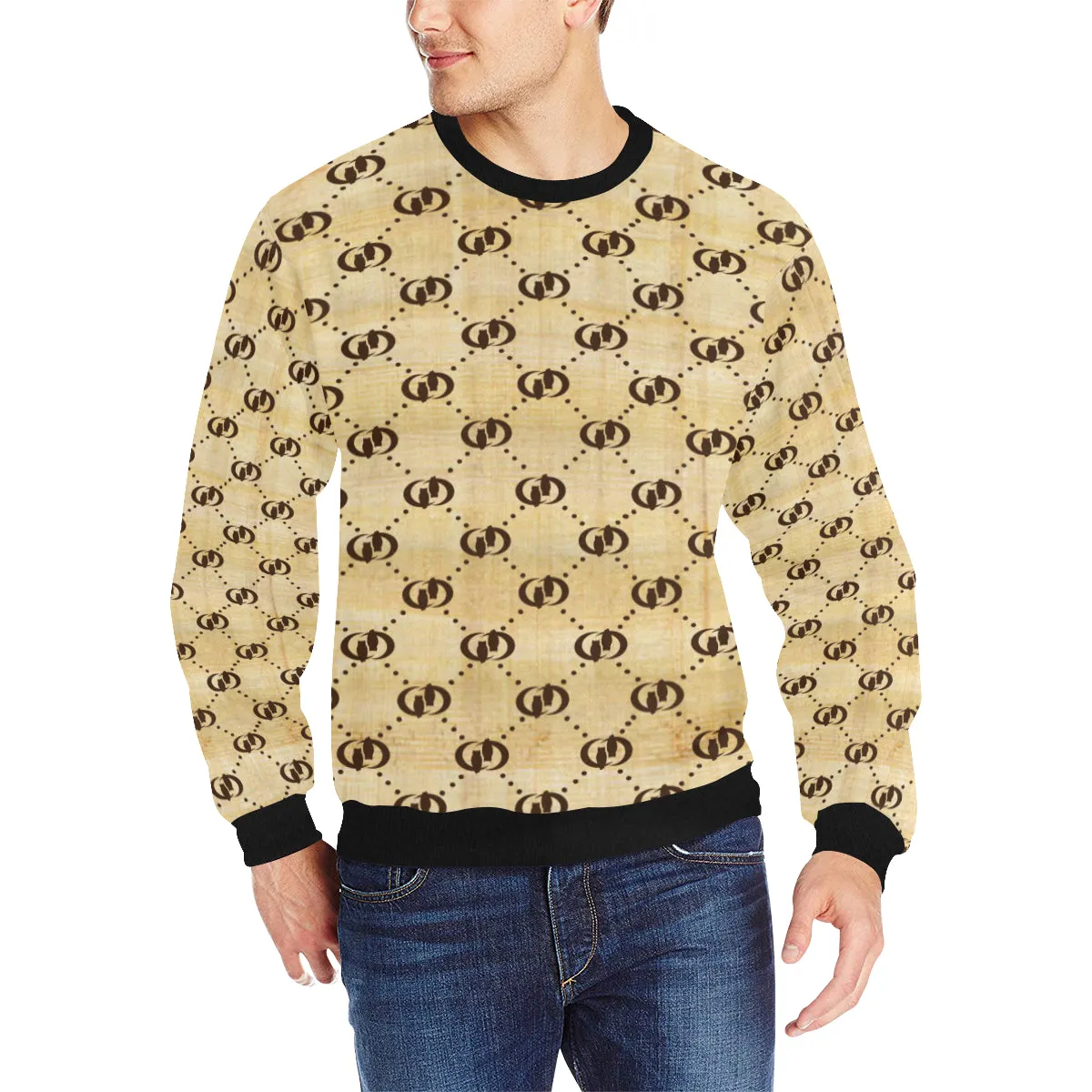 EXCELLENCE NILE Men's Rib Cuff Crew Neck Sweatshirt