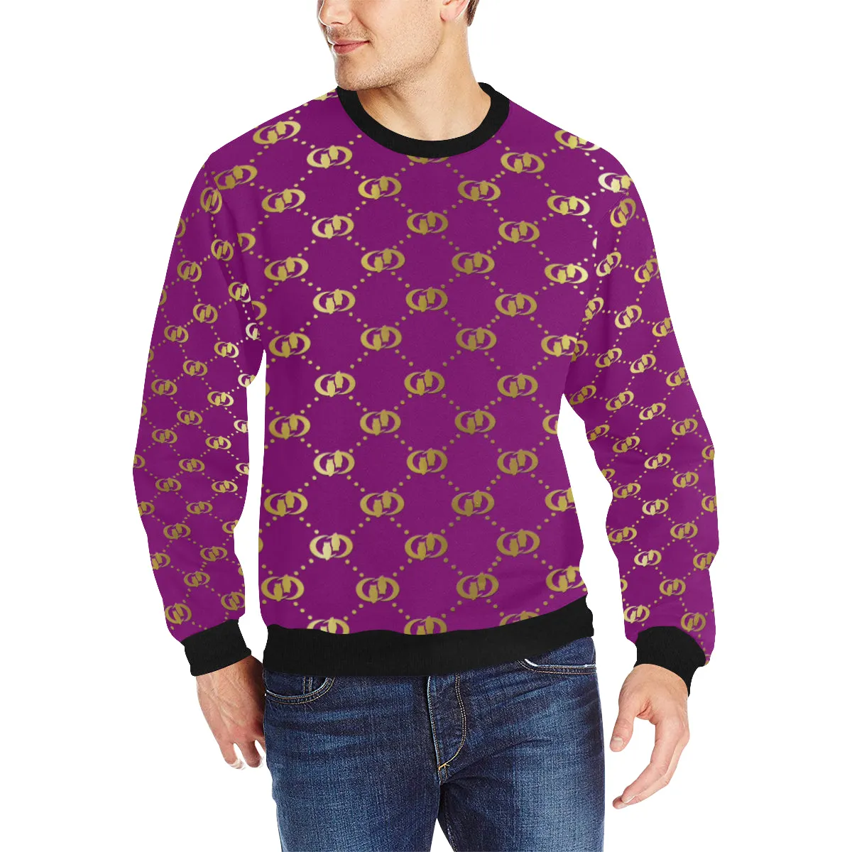 EXCELLENCE PRPLGLD Men's Rib Cuff Crew Neck Sweatshirt