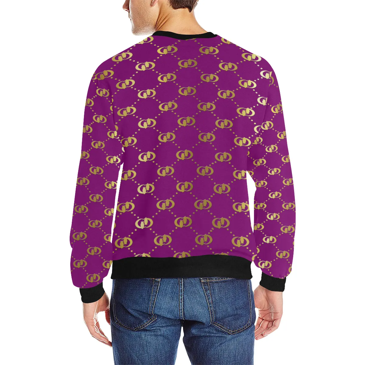 EXCELLENCE PRPLGLD Men's Rib Cuff Crew Neck Sweatshirt