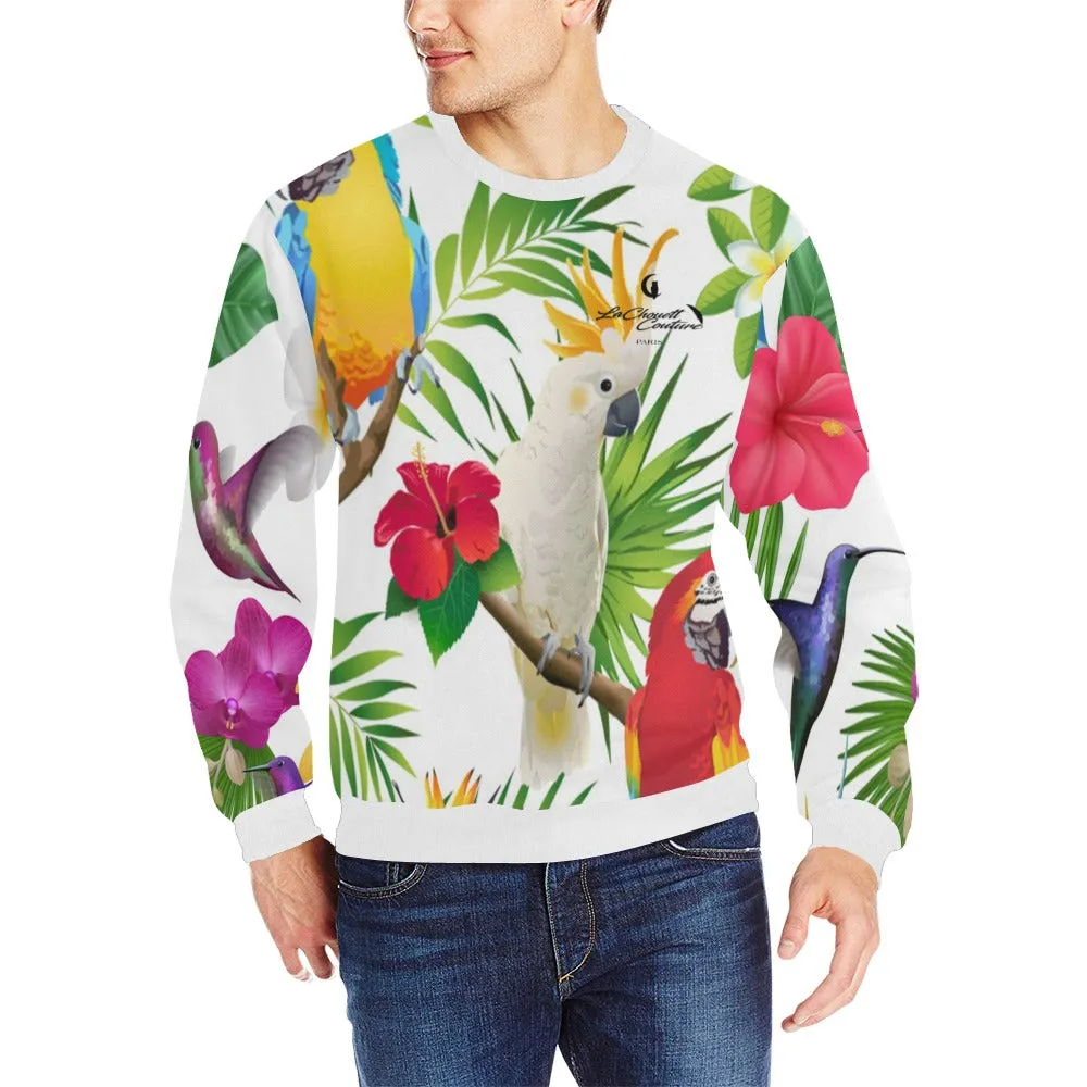EXOTIC STYLE Men's Rib Cuff Crew Neck Sweatshirt