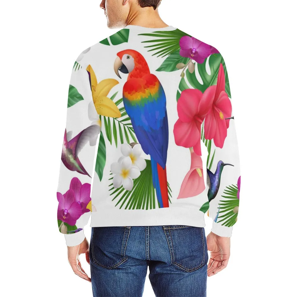 EXOTIC STYLE Men's Rib Cuff Crew Neck Sweatshirt