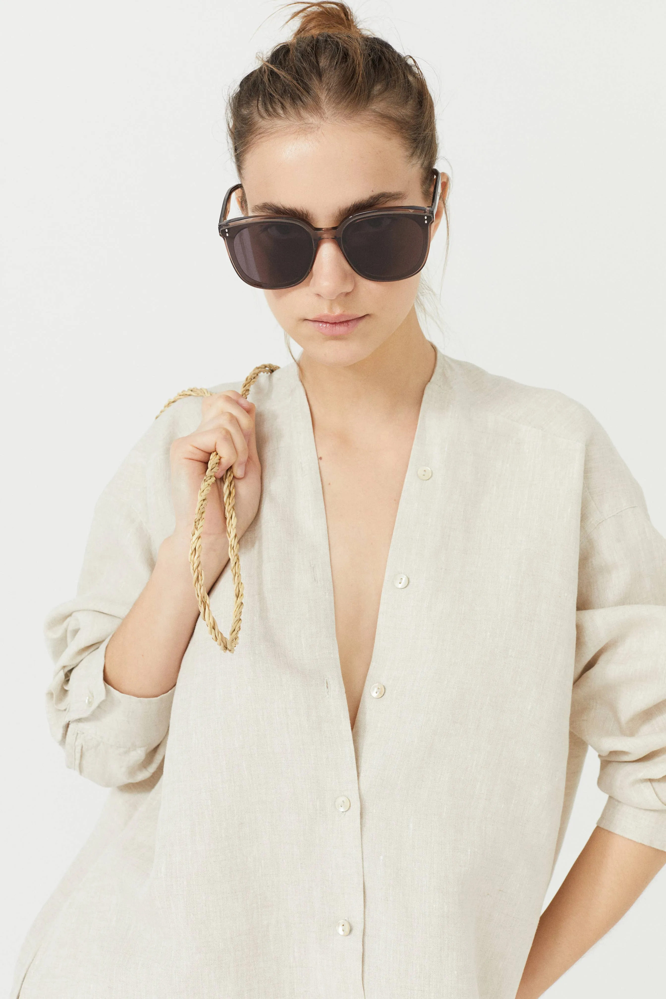Exuma Linen Shirt Dress - Natural