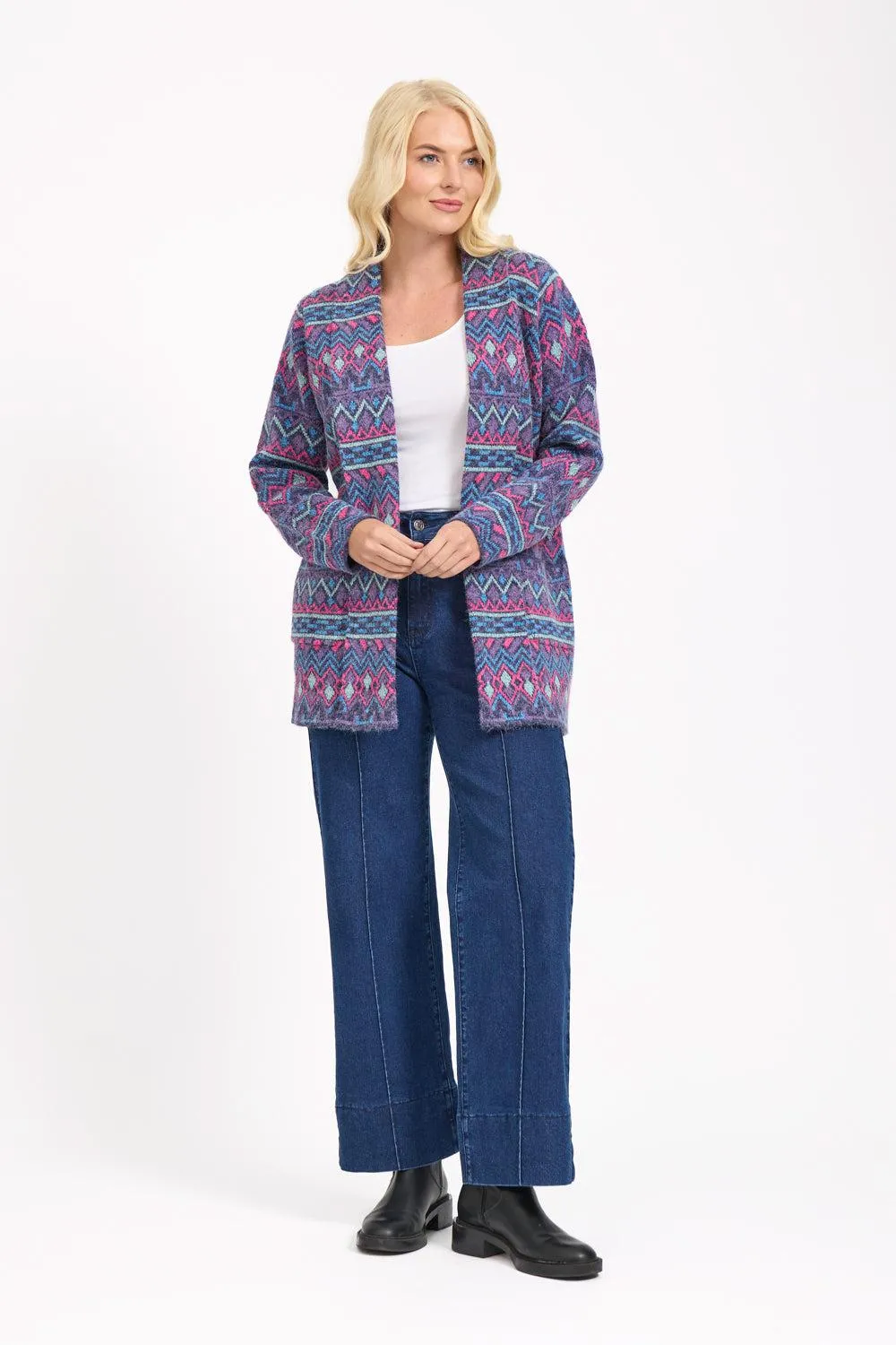 Fairisle cardigan MF-539 BLUE