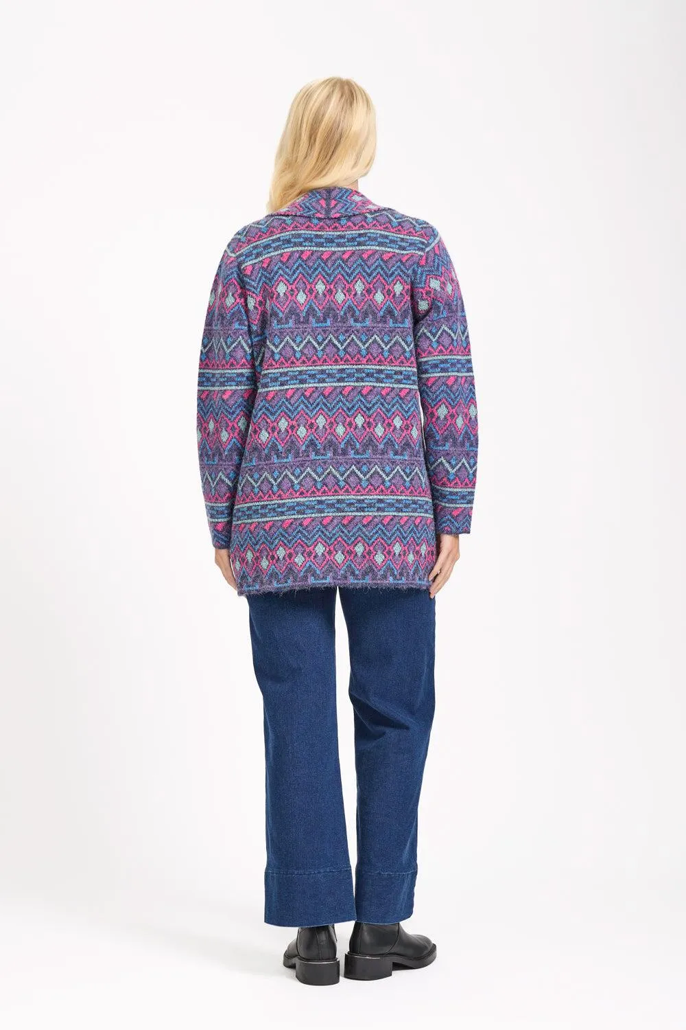 Fairisle cardigan MF-539 BLUE