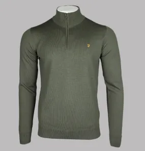Farah Redchurch Merino Wool 1/4 Zip Jumper Evergreen