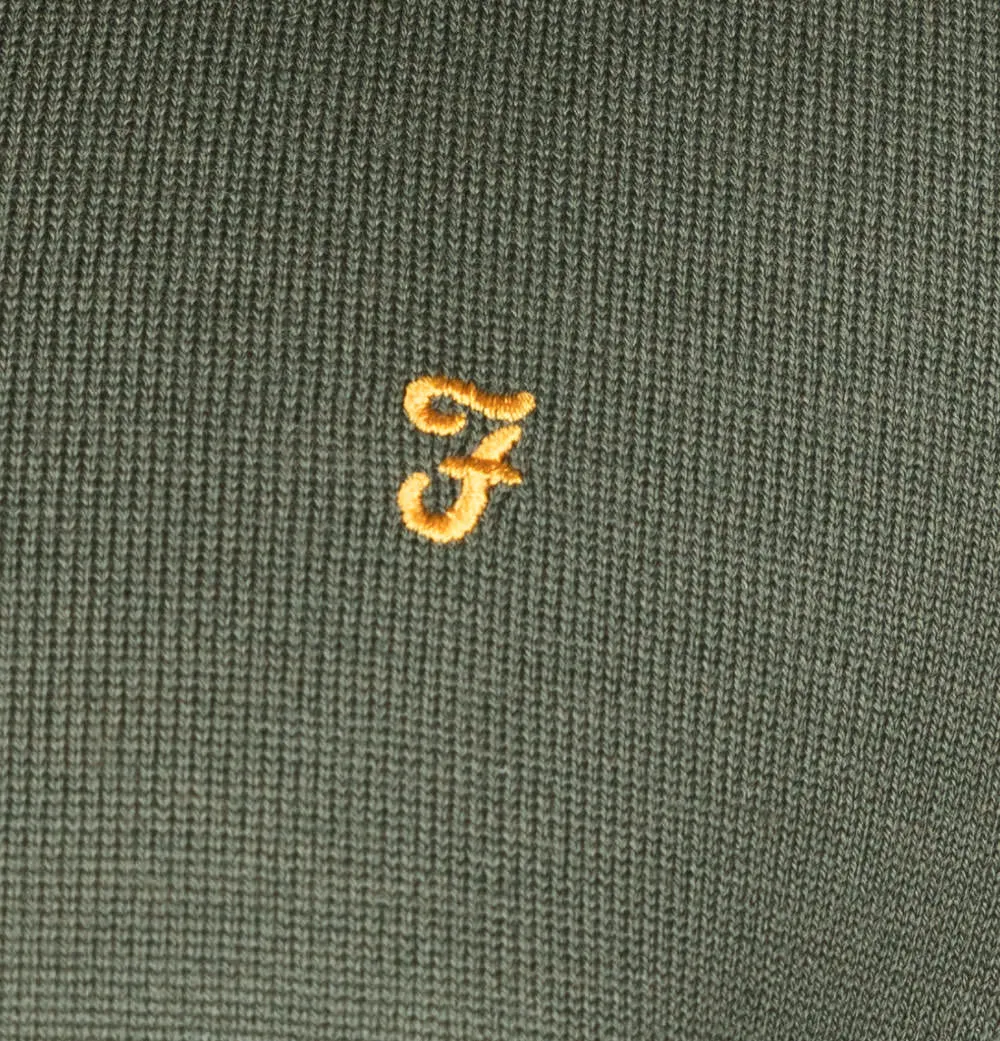 Farah Redchurch Merino Wool 1/4 Zip Jumper Evergreen