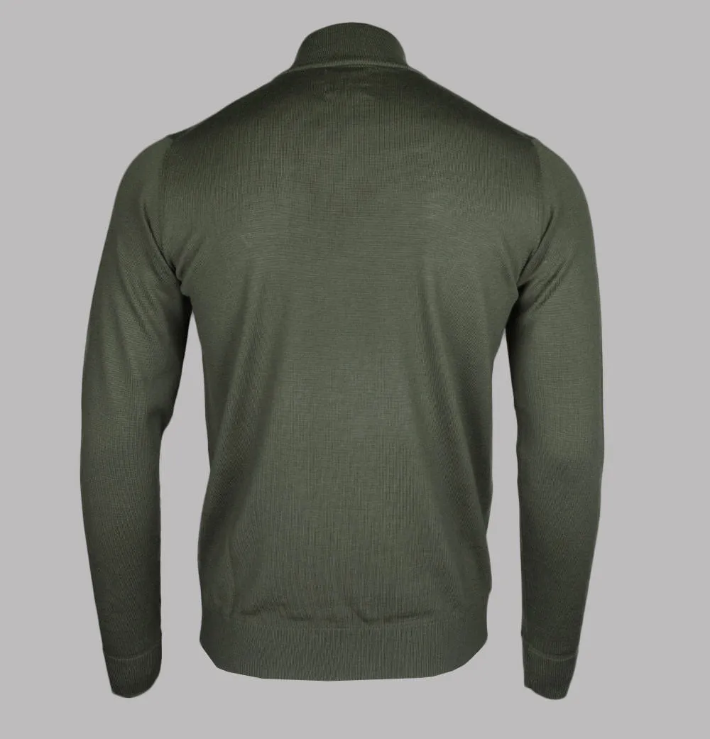 Farah Redchurch Merino Wool 1/4 Zip Jumper Evergreen