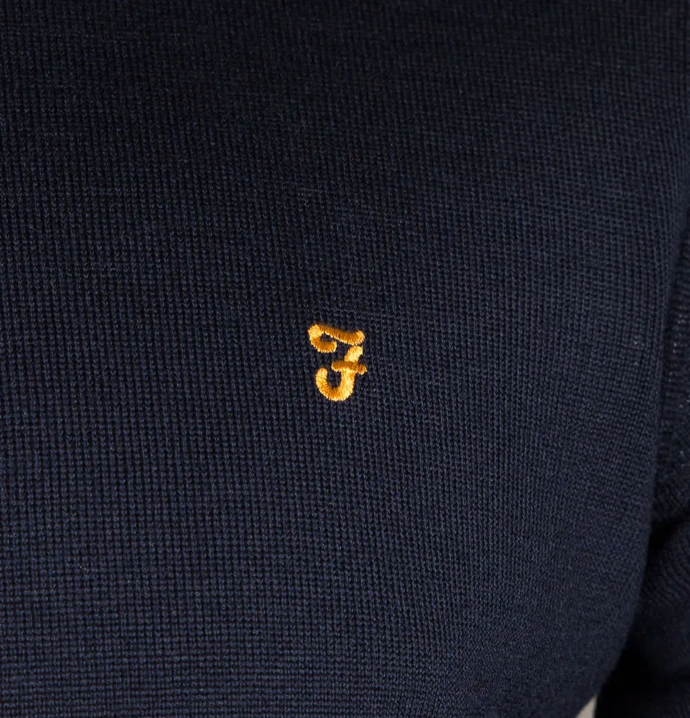 Farah Redchurch Merino Wool 1/4 Zip Jumper True Navy
