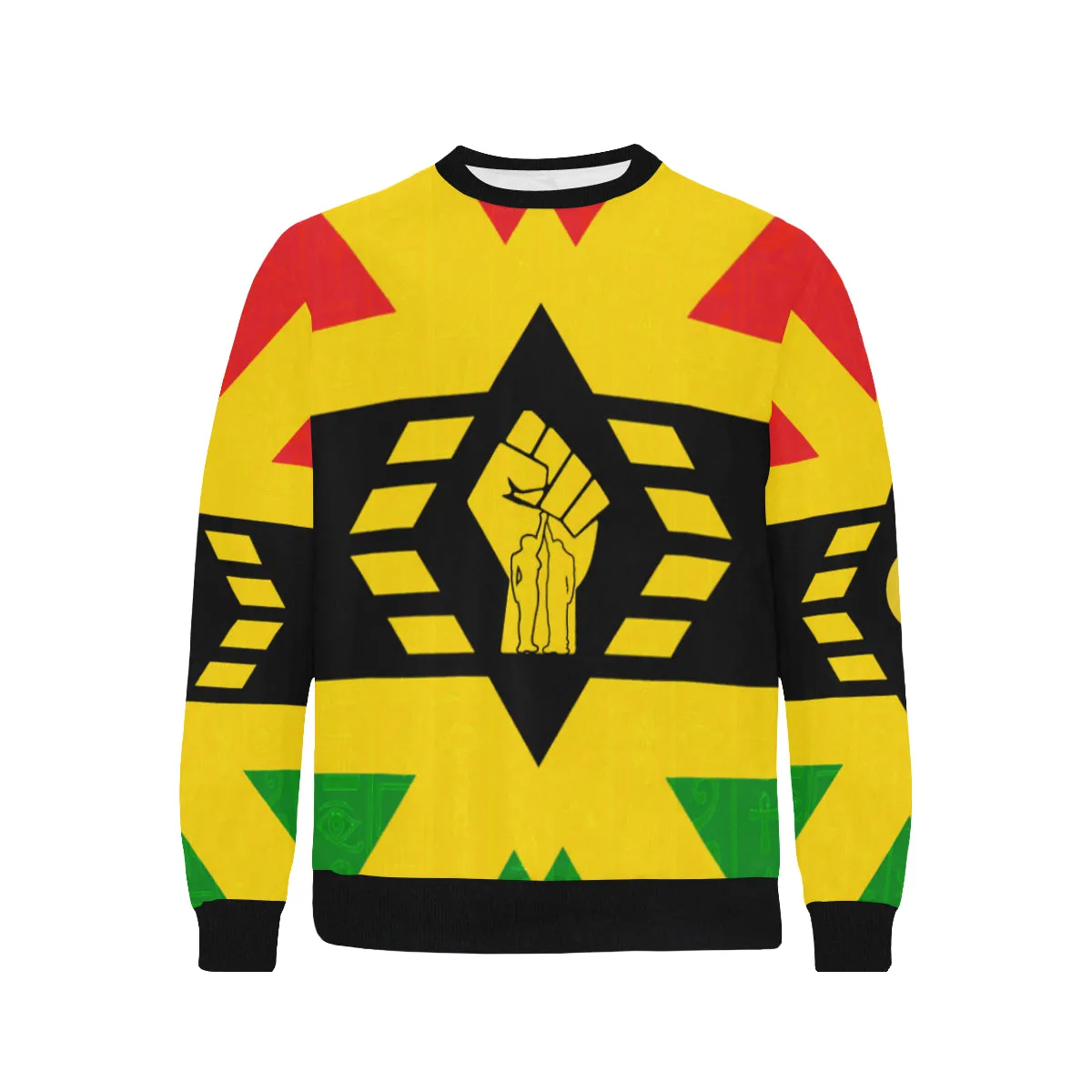 FIST UP RBG Men's Rib Cuff Crew Neck Sweatshirt