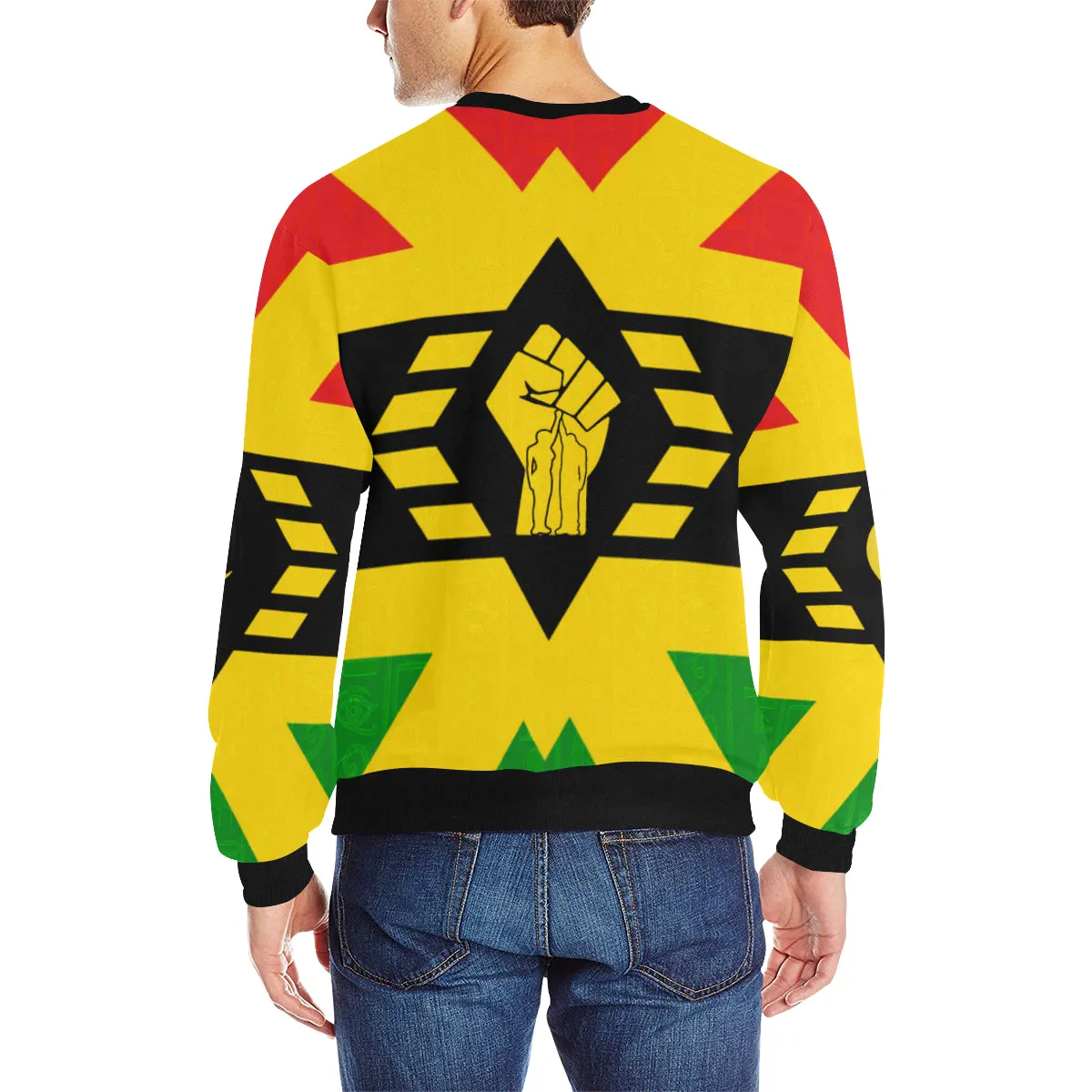FIST UP RBG Men's Rib Cuff Crew Neck Sweatshirt