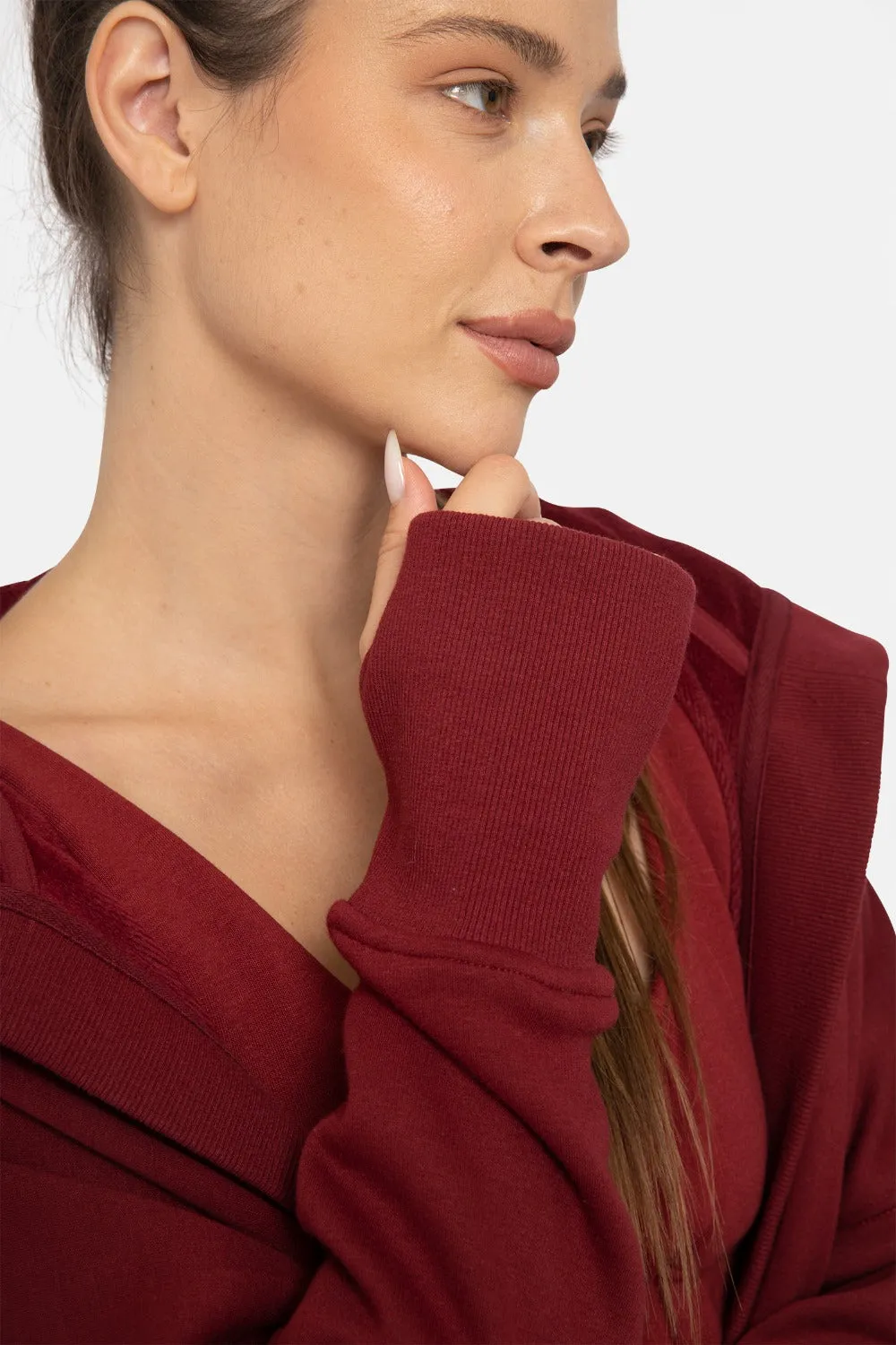 Fleece Lined Hooded Cardigan