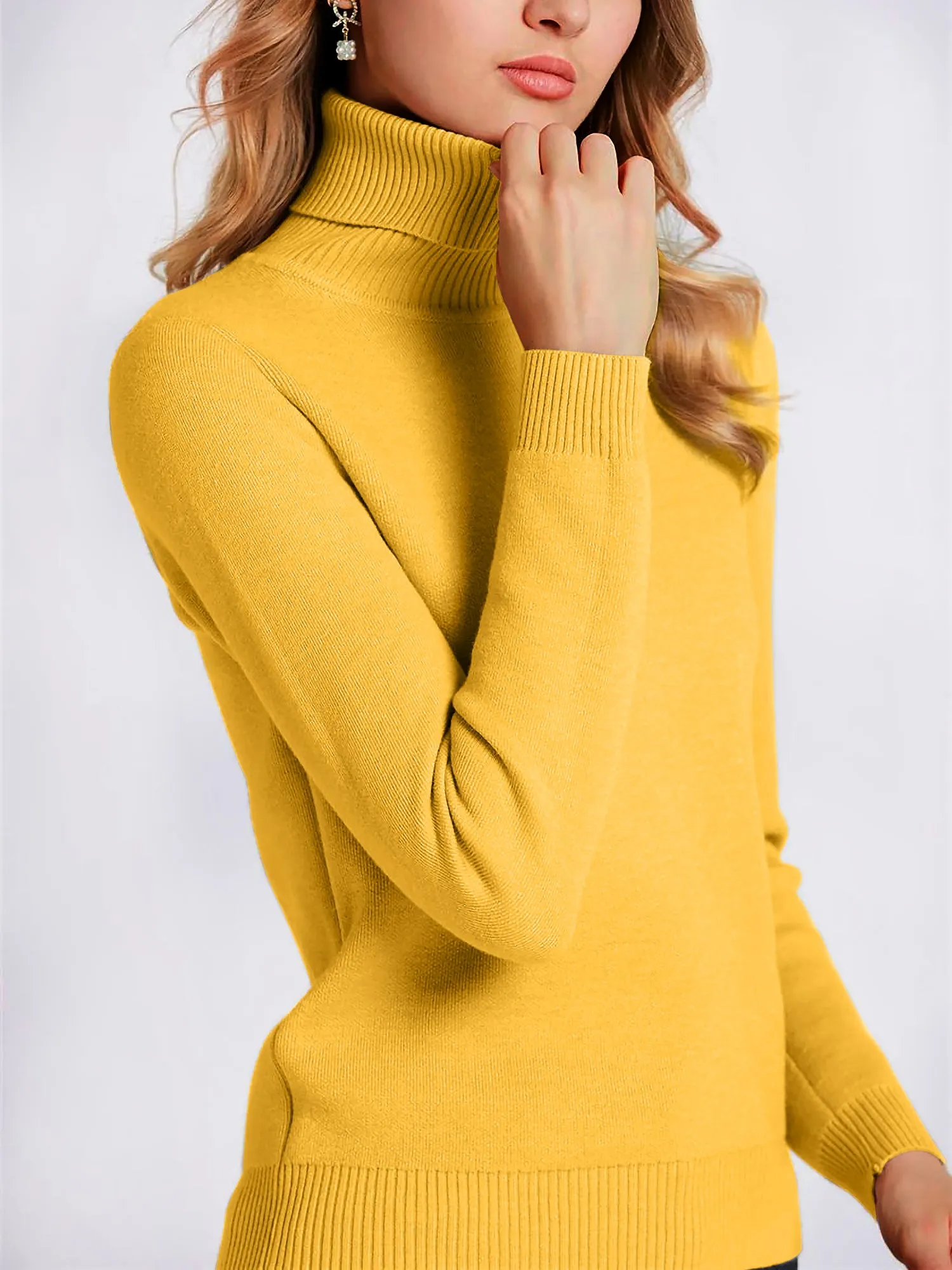 Fleece Thermal Turtle Neck Long Sleeves Sweater