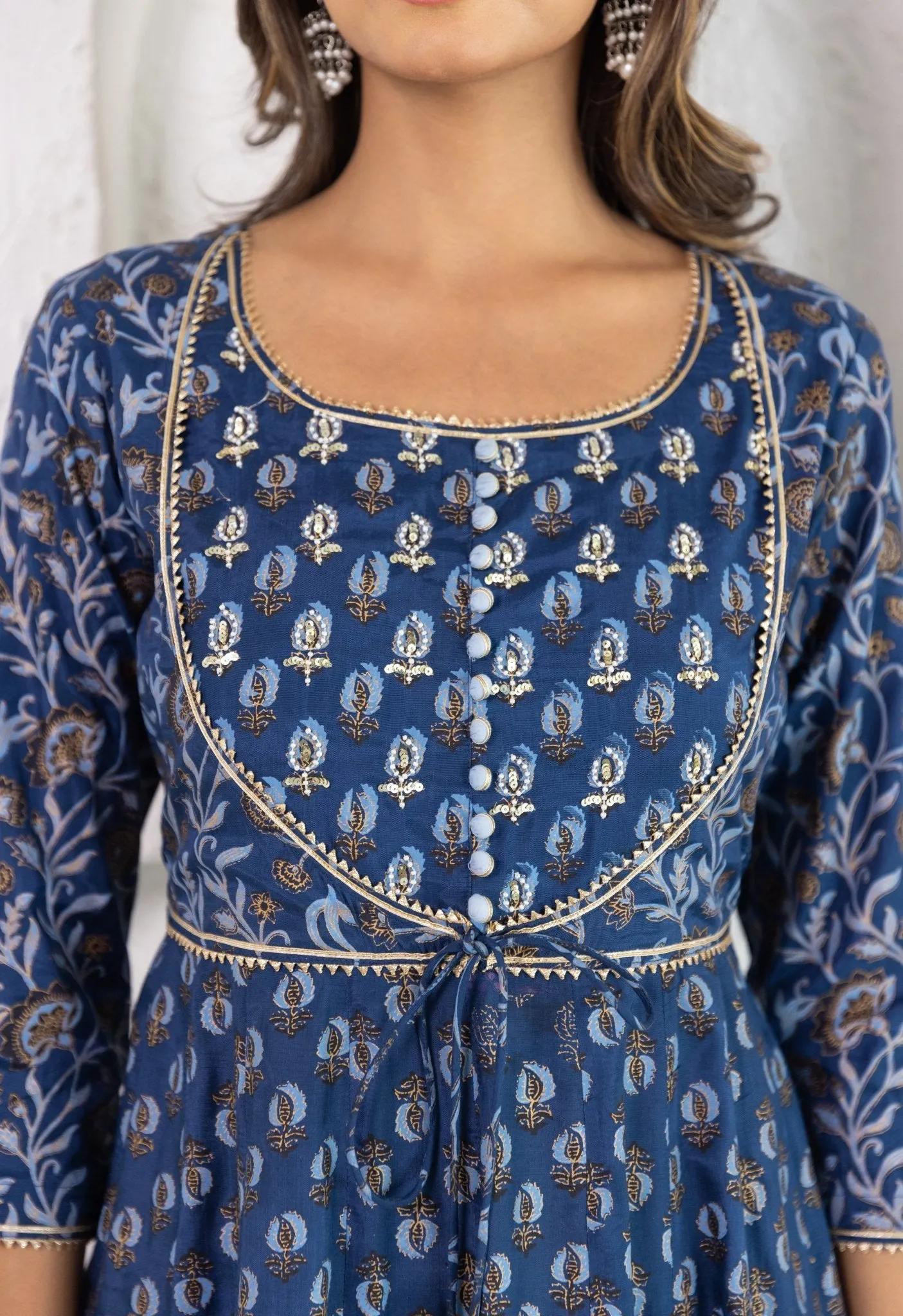 floral booti Printed Long Dress Without Dupatta (1PC)