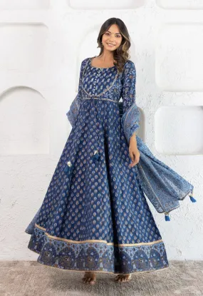 floral booti Printed Long Dress Without Dupatta (1PC)